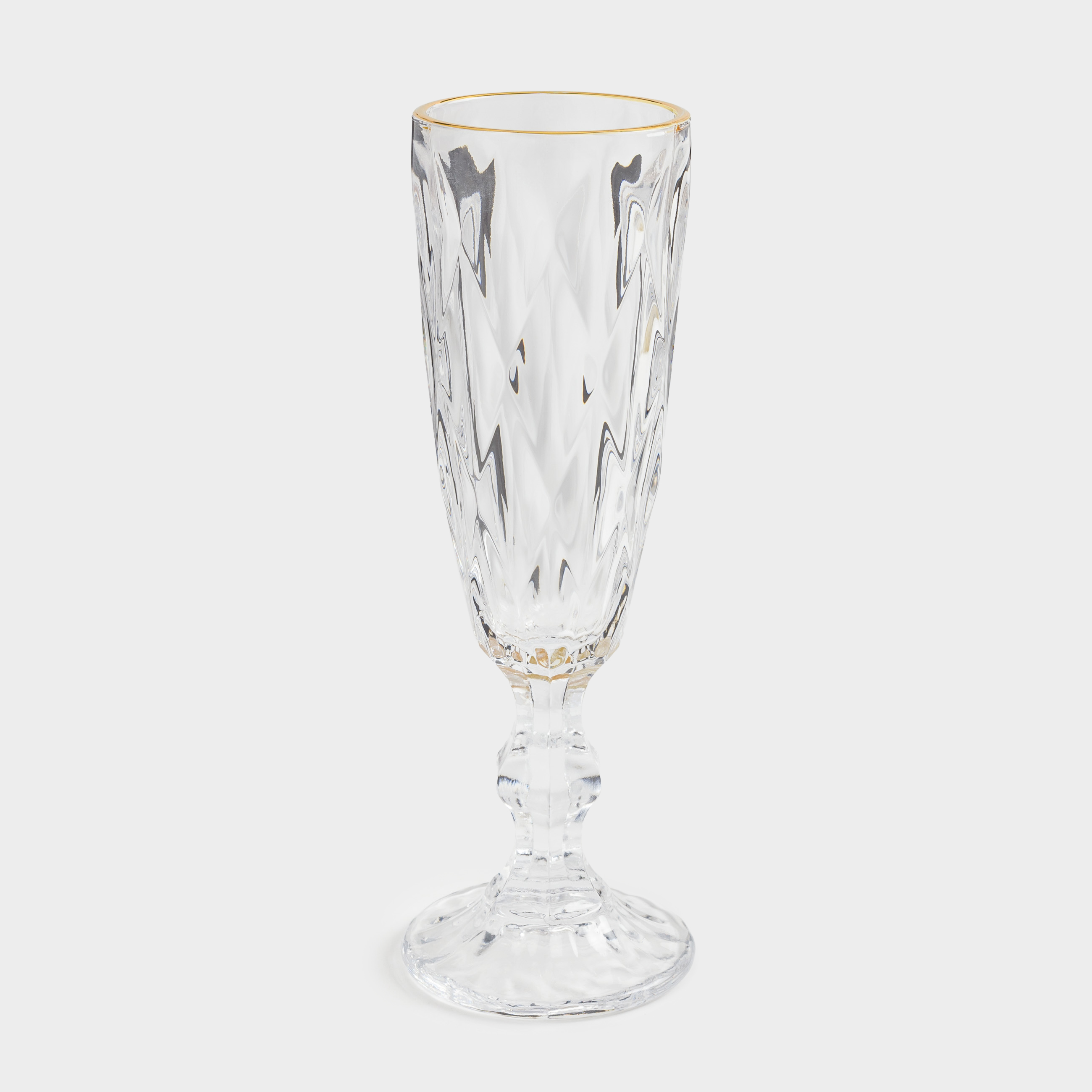 Drinking goblet glass, 170 ml, glass R, with golden edging, Rhomb gold, image-0