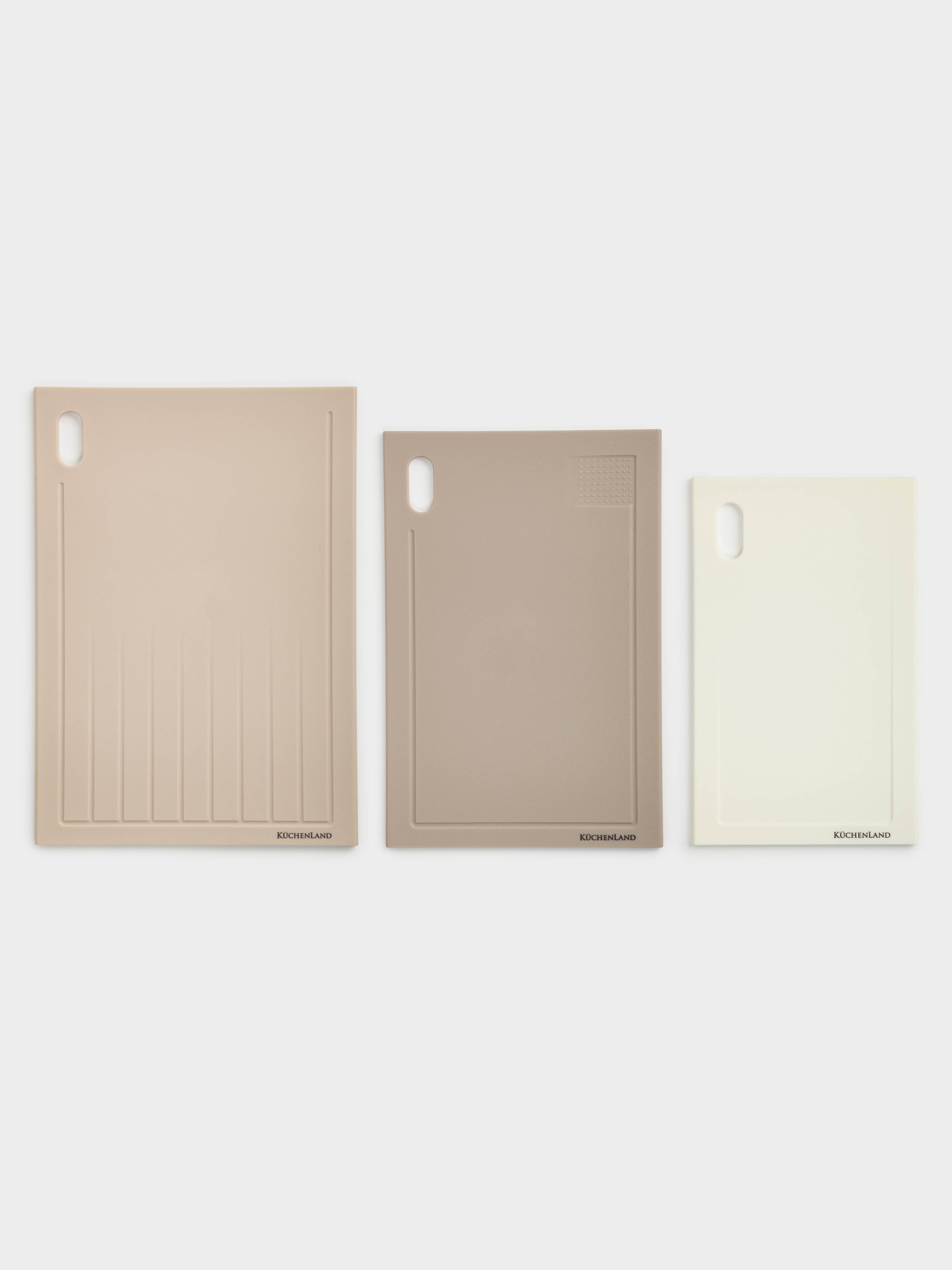 Cutting boards set, 3 pcs, plastic, rectangular, Soft kitchen