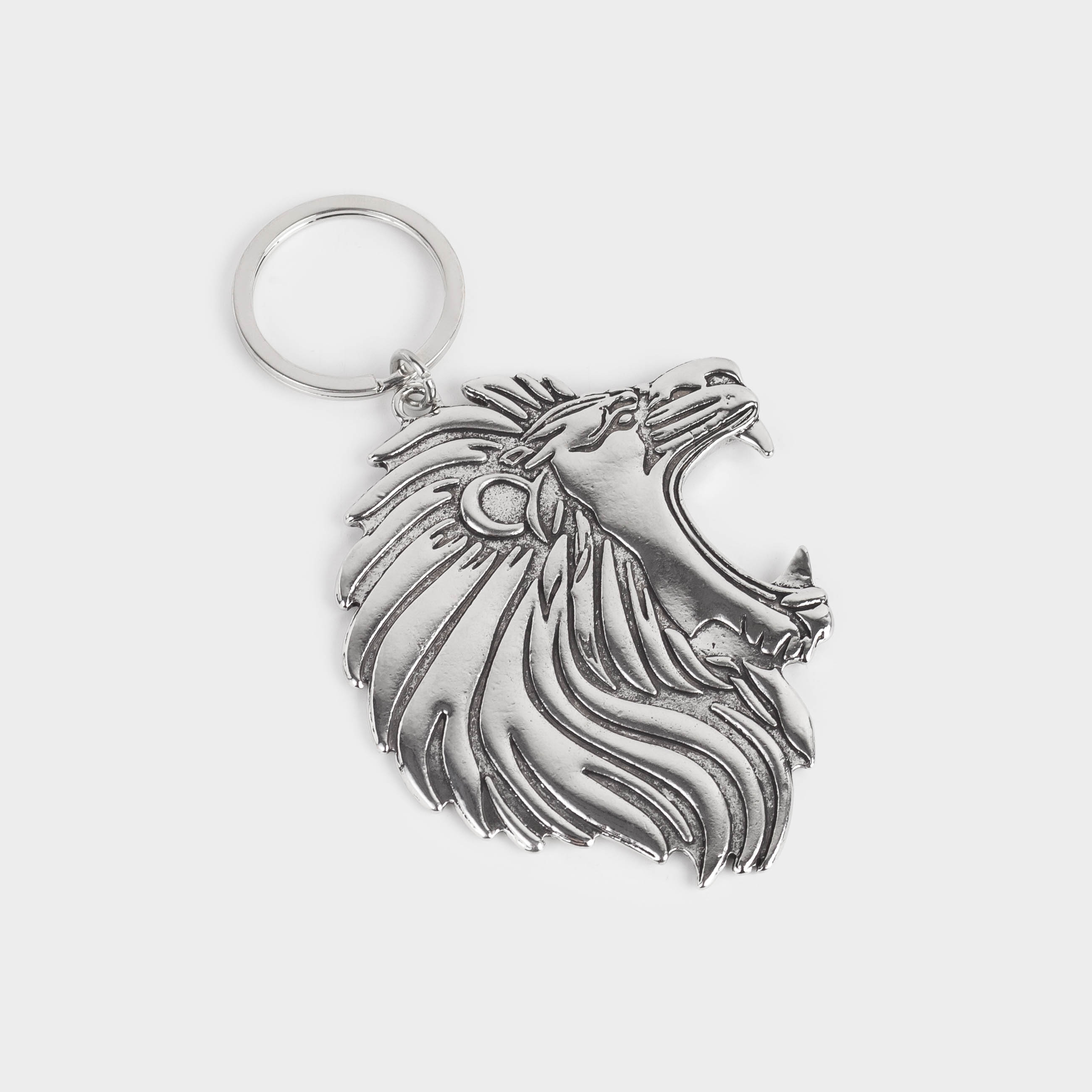 Keychain bottle opener, 8 cm, steel, Lion, Leo