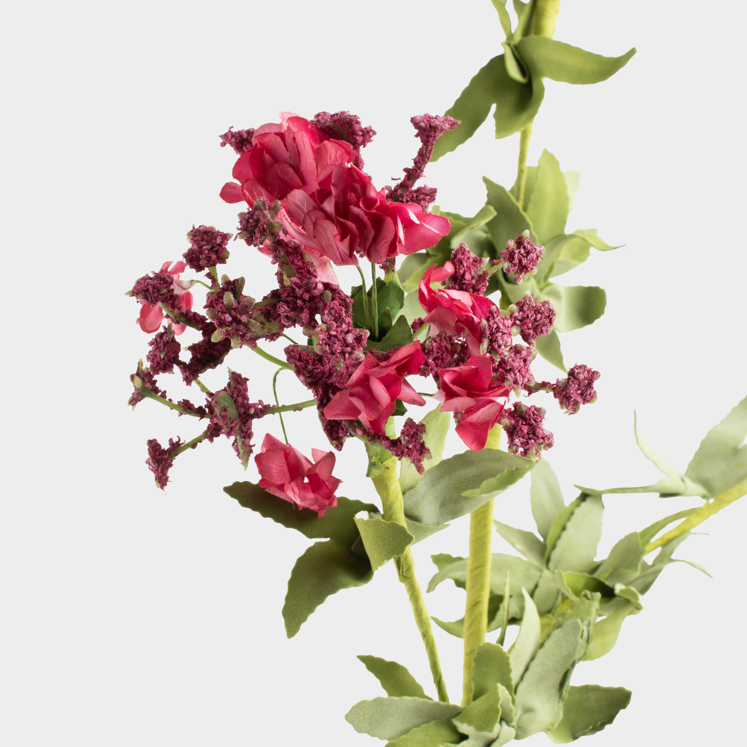 Decorative branch, 73 cm, foam/paper, Pink flowers, Flower garden, image-4