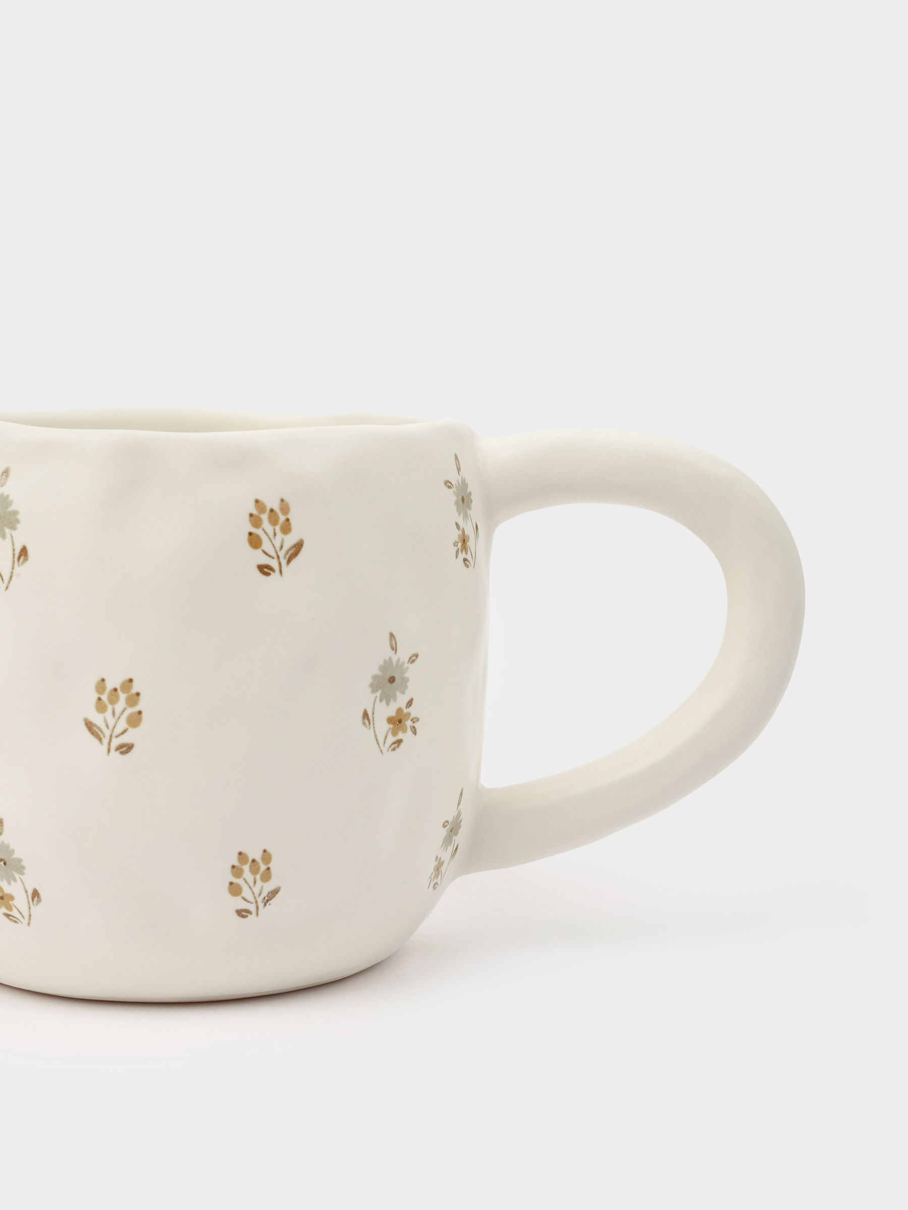 Mug, 440 ml, ceramic, milky, Vintage flowers, La flore, image-4