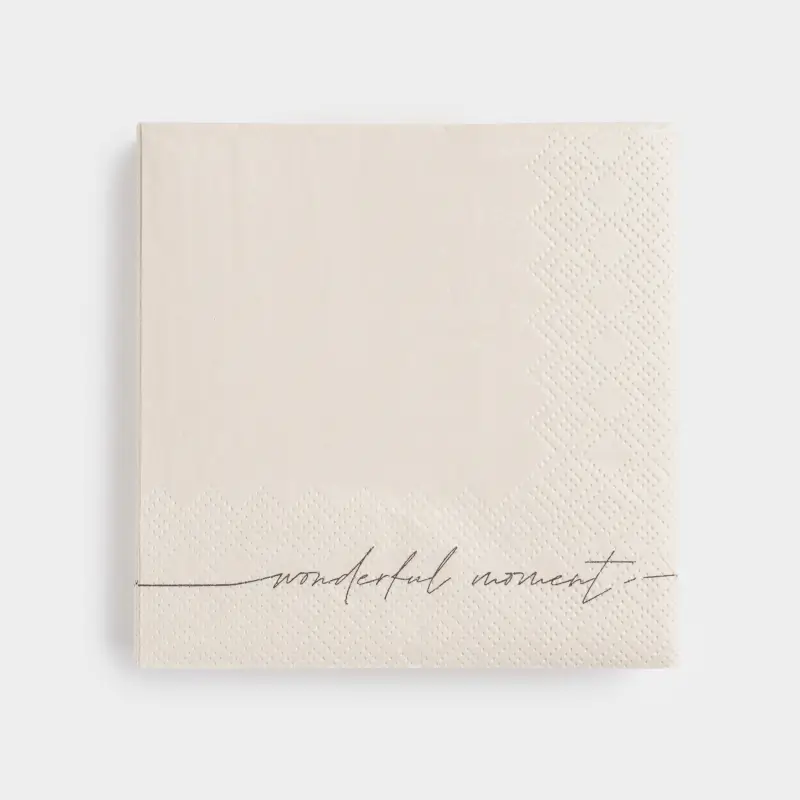 Paper napkins, 21x21 cm, 20 pcs, square, white, Wonderful moment, Scroll ,image-0