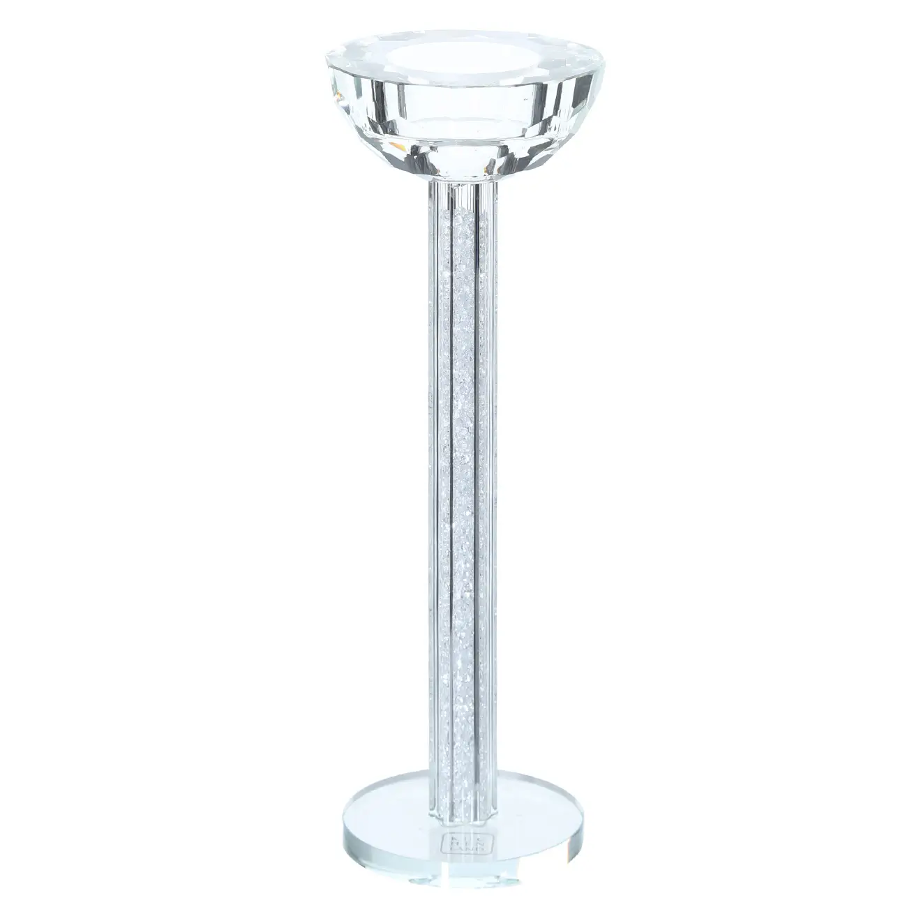 Candle holder, 23 cm, on a leg, glass / rhinestones, Crystal, Crystal