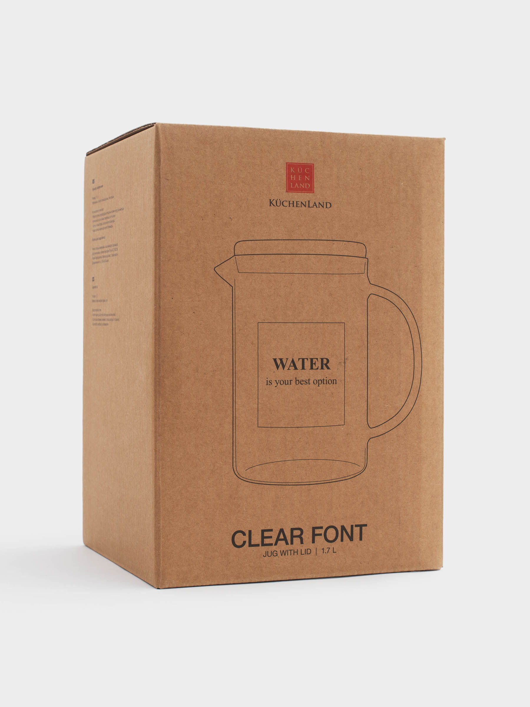 Jug, 1,7 l, with lid, B glass stopper, Clear font, image-4