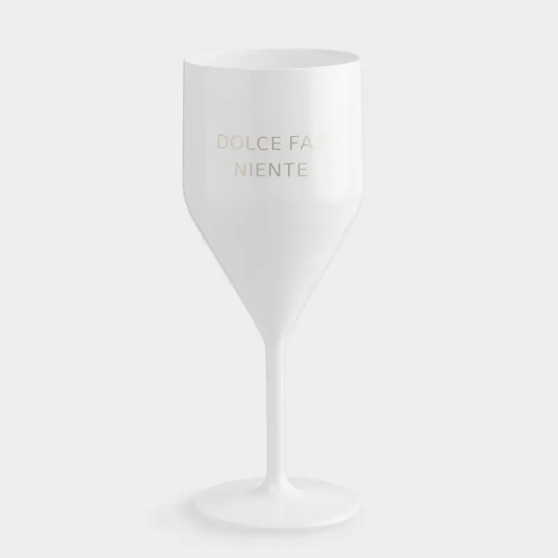 Drinking glass, 400 ml, plastic, white, Dolce far niente, Course ,image-0