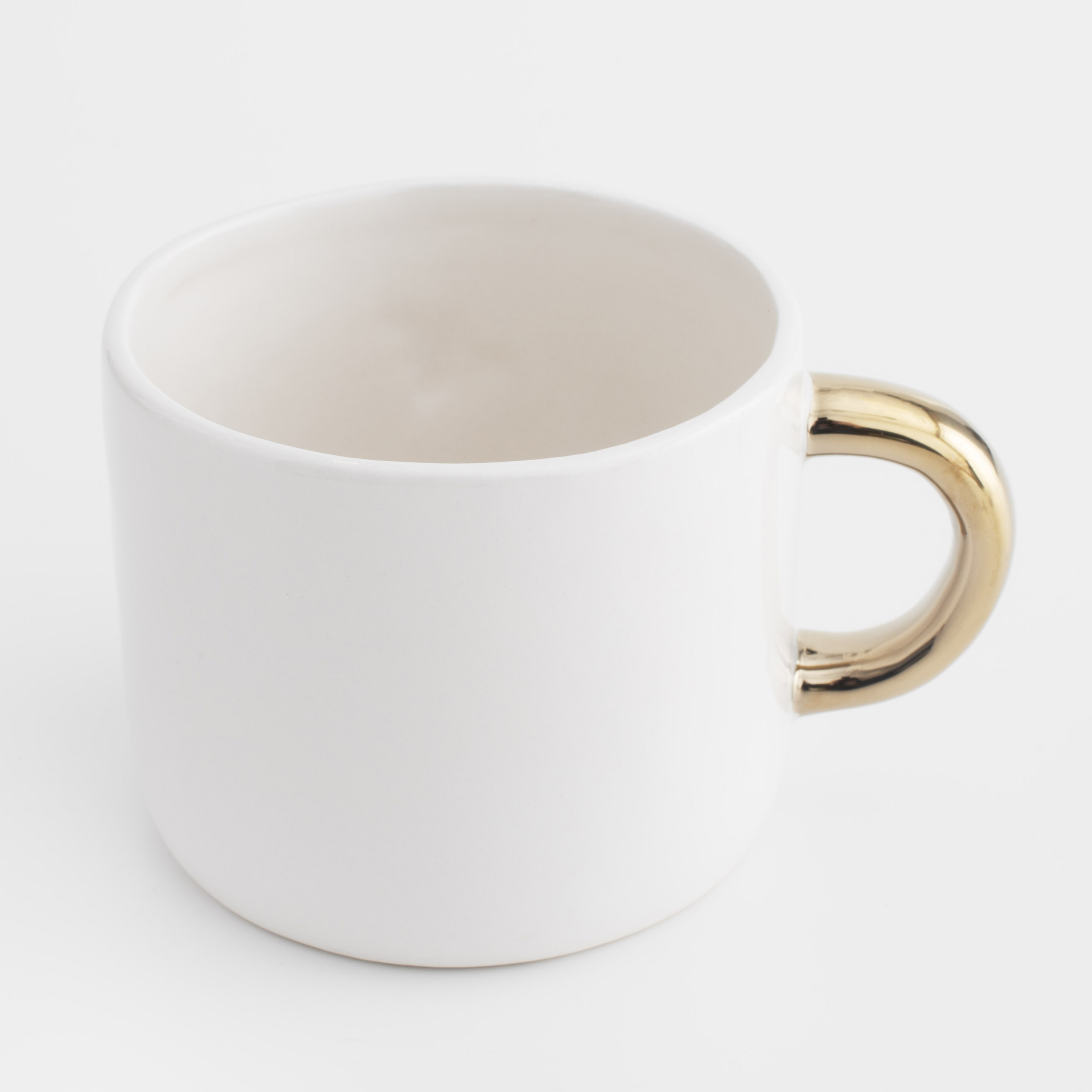Mug, 400 ml, ceramic, milk - gold, Bee, Honey