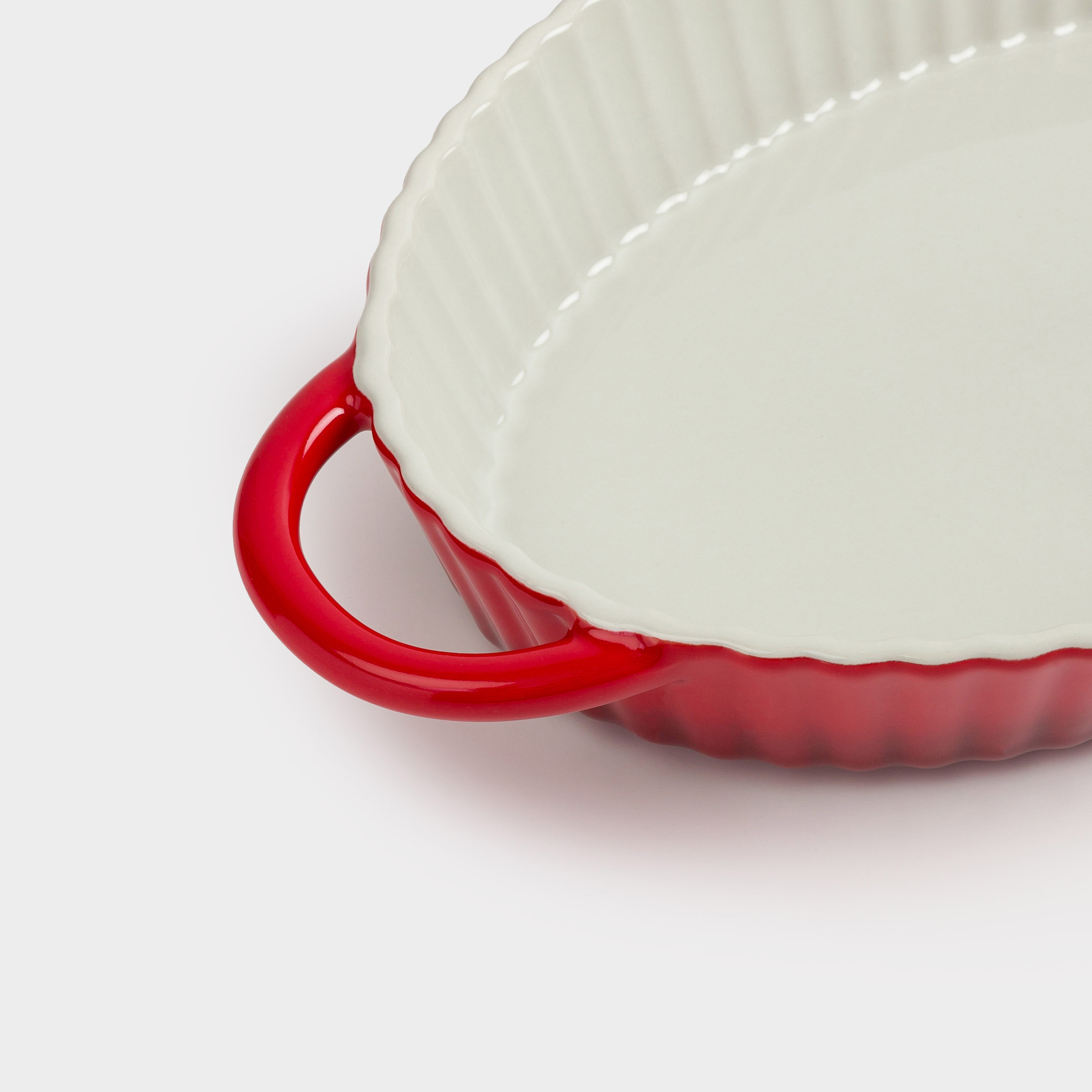 Baking dish, 31x21 cm, ceramic, oval, milkyy burgundy, gradient, Cakes gradient