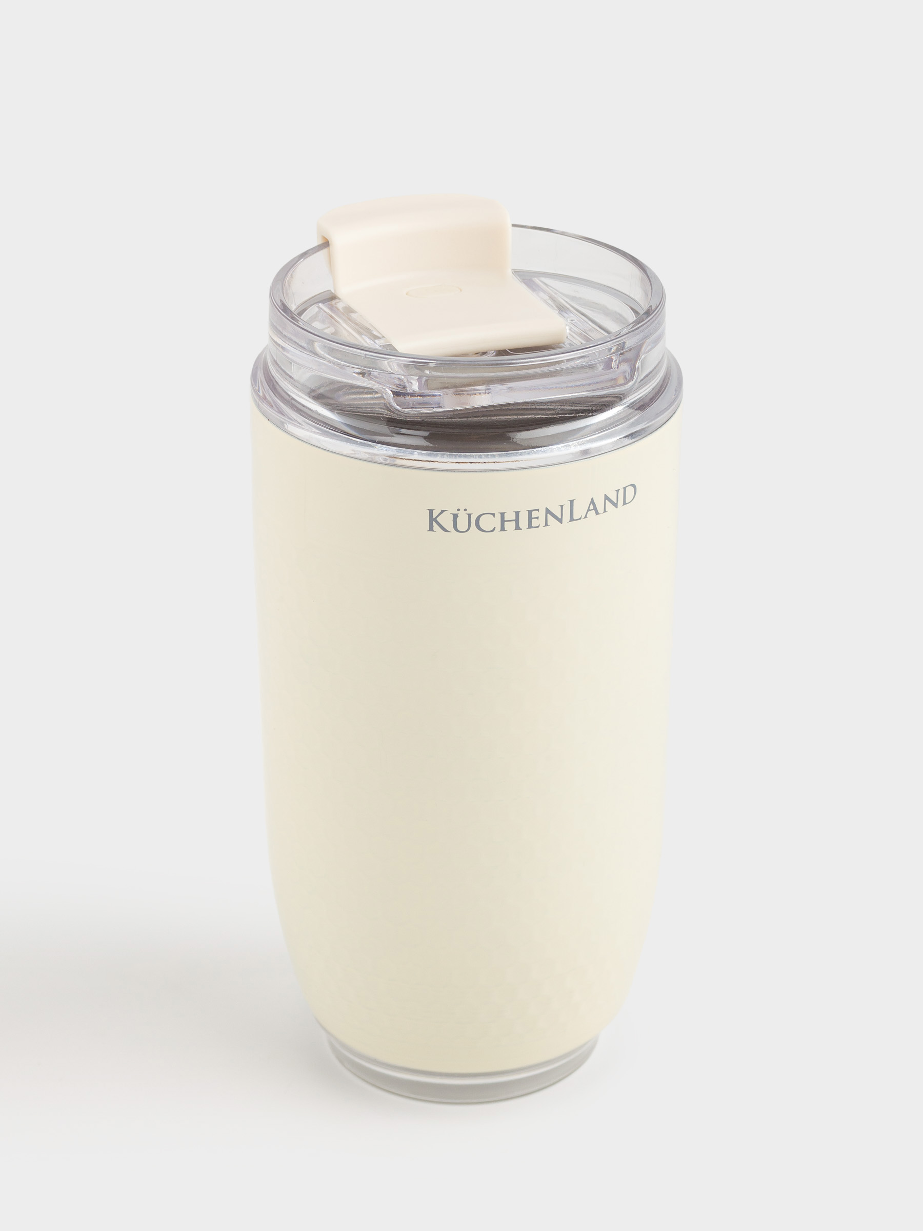 Thermo mug, 240 ml, steel / plastic, beige, Country, image-1