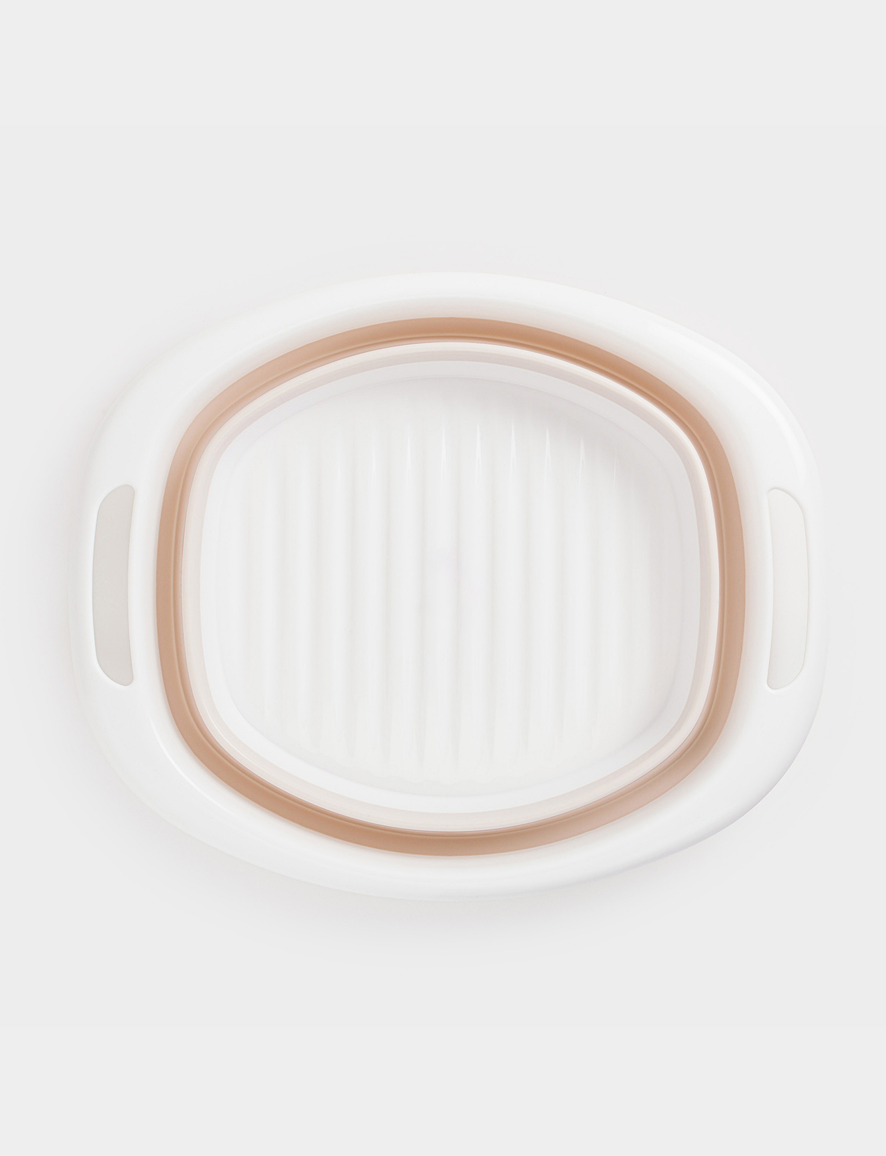 Folding basin, 5 l, ribbed bottom, plastic / rubber, beige-pink, Foldaway, image-5