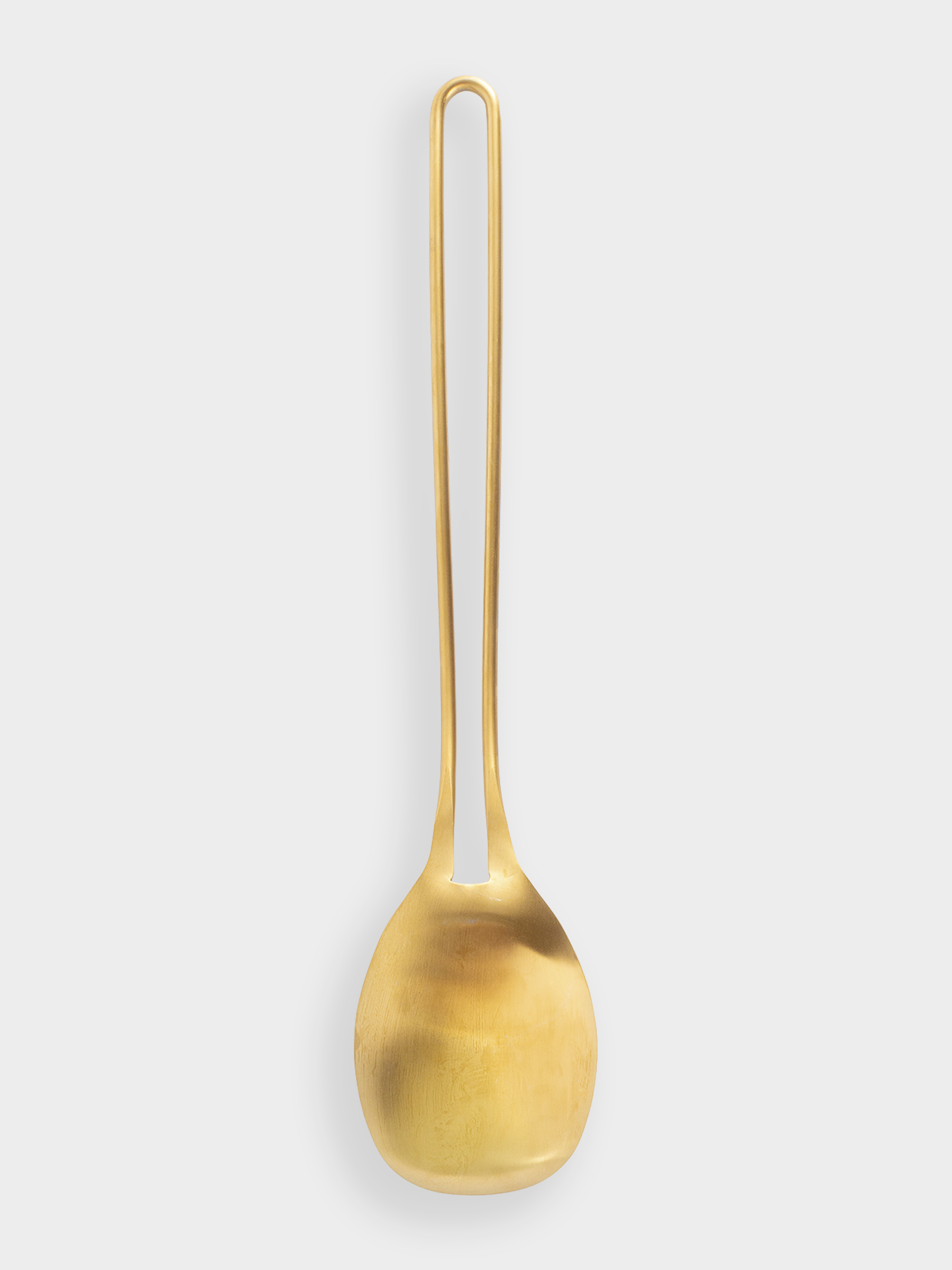 Serving spoon, 37 cm, steel, golden, Device gold, image-1
