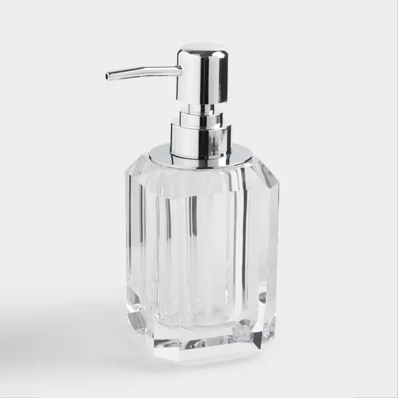Liquid soap dispenser, 200 ml, Glass / metal, Facets, Shower Crystal Glance ,image-0