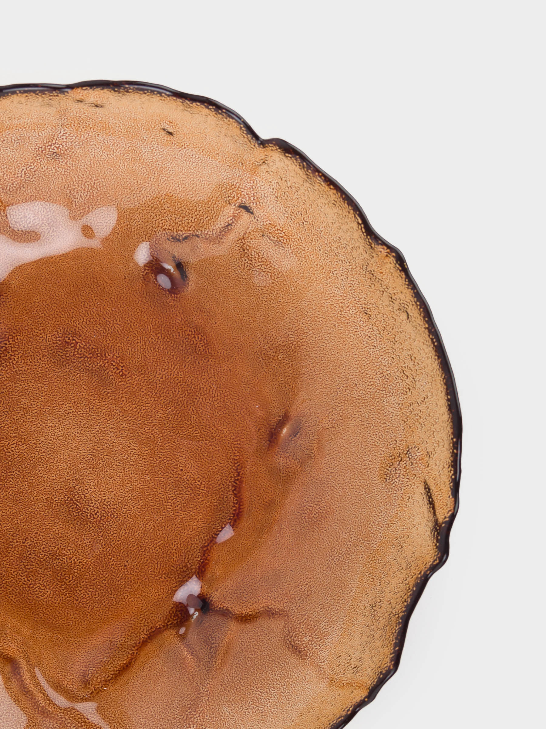 Deep dish, 22x5 cm, glass, amber, Glacial color, image-3