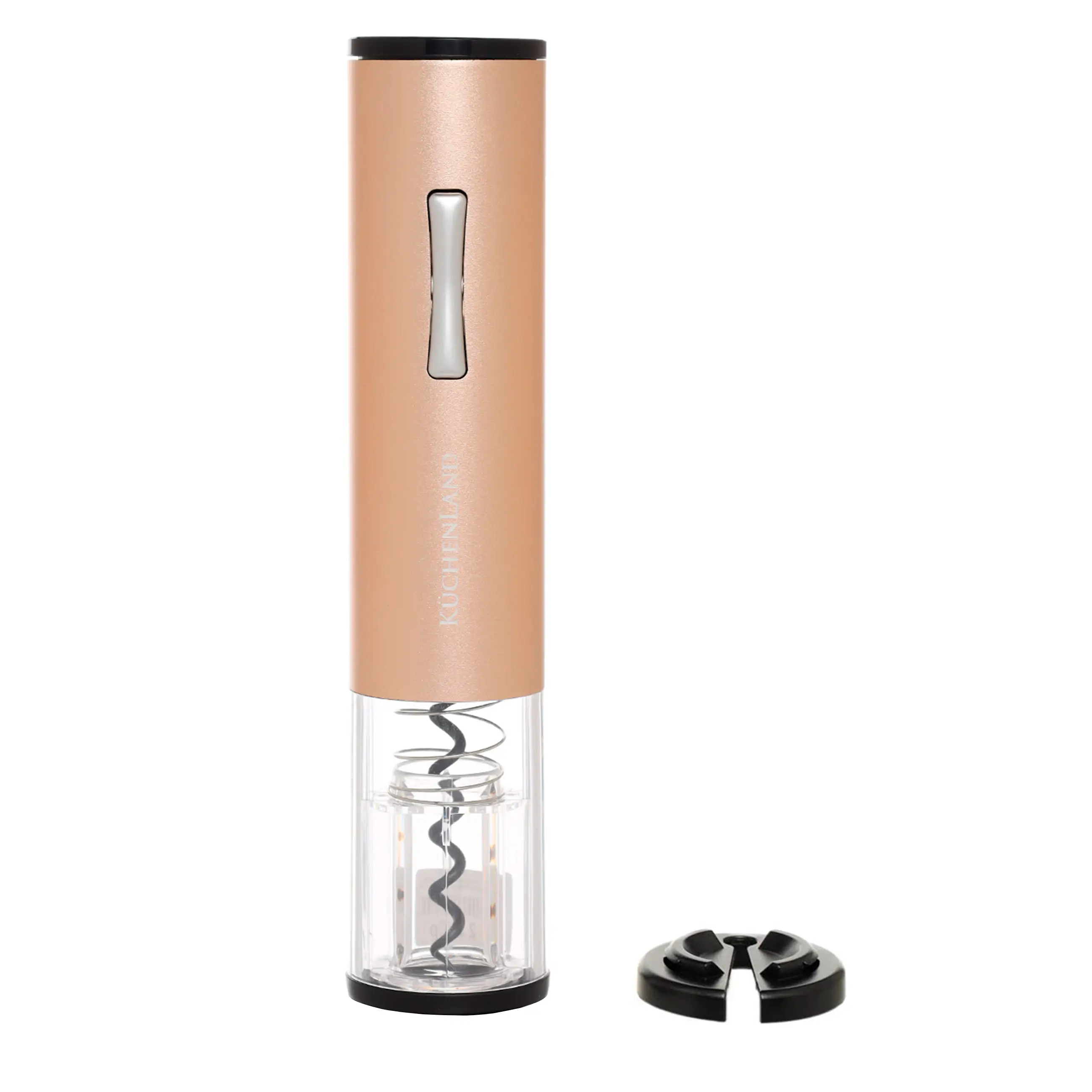 Electric corkscrew, 22 cm, with foil cutter, metal / plastic, LED B, Golden, Bar, image-0