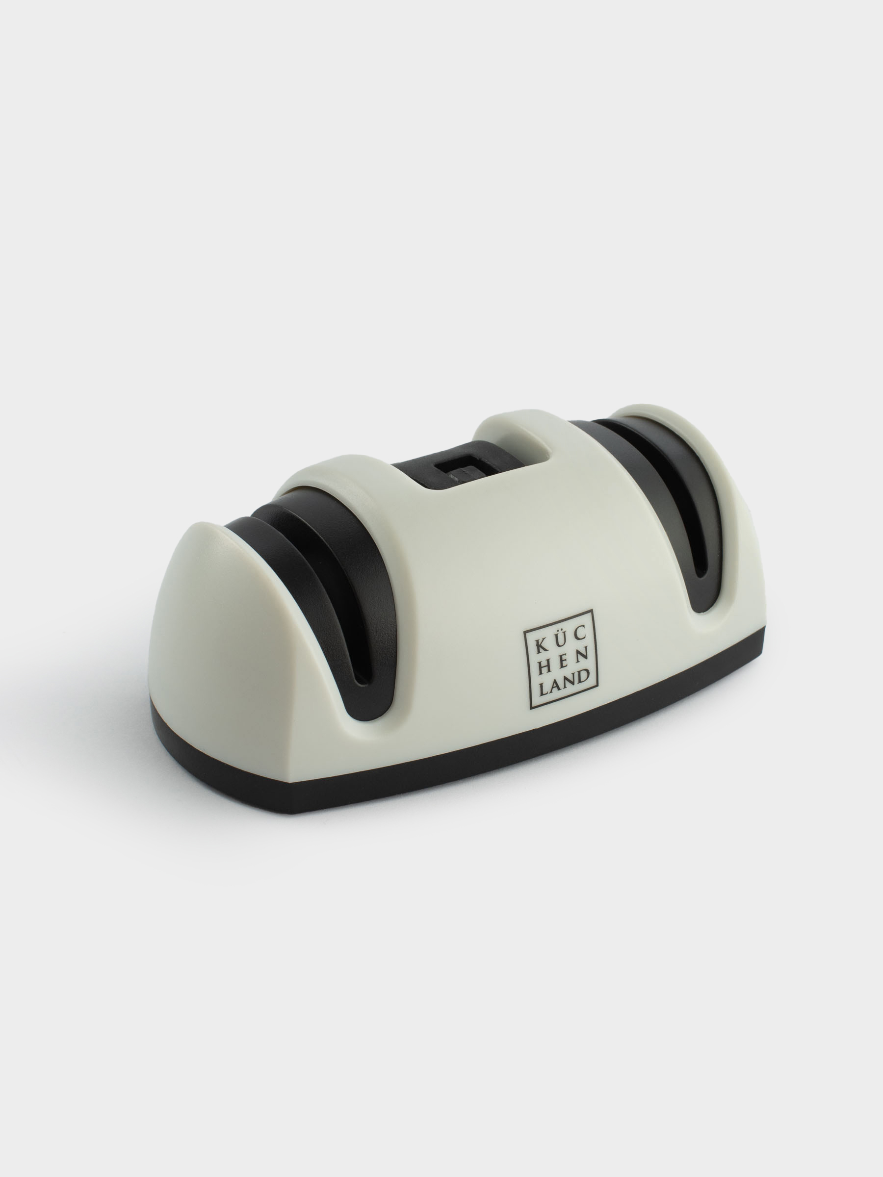 Knife sharpener, 11 cm, with two types of sharpening, grey, Lemsen, image-1