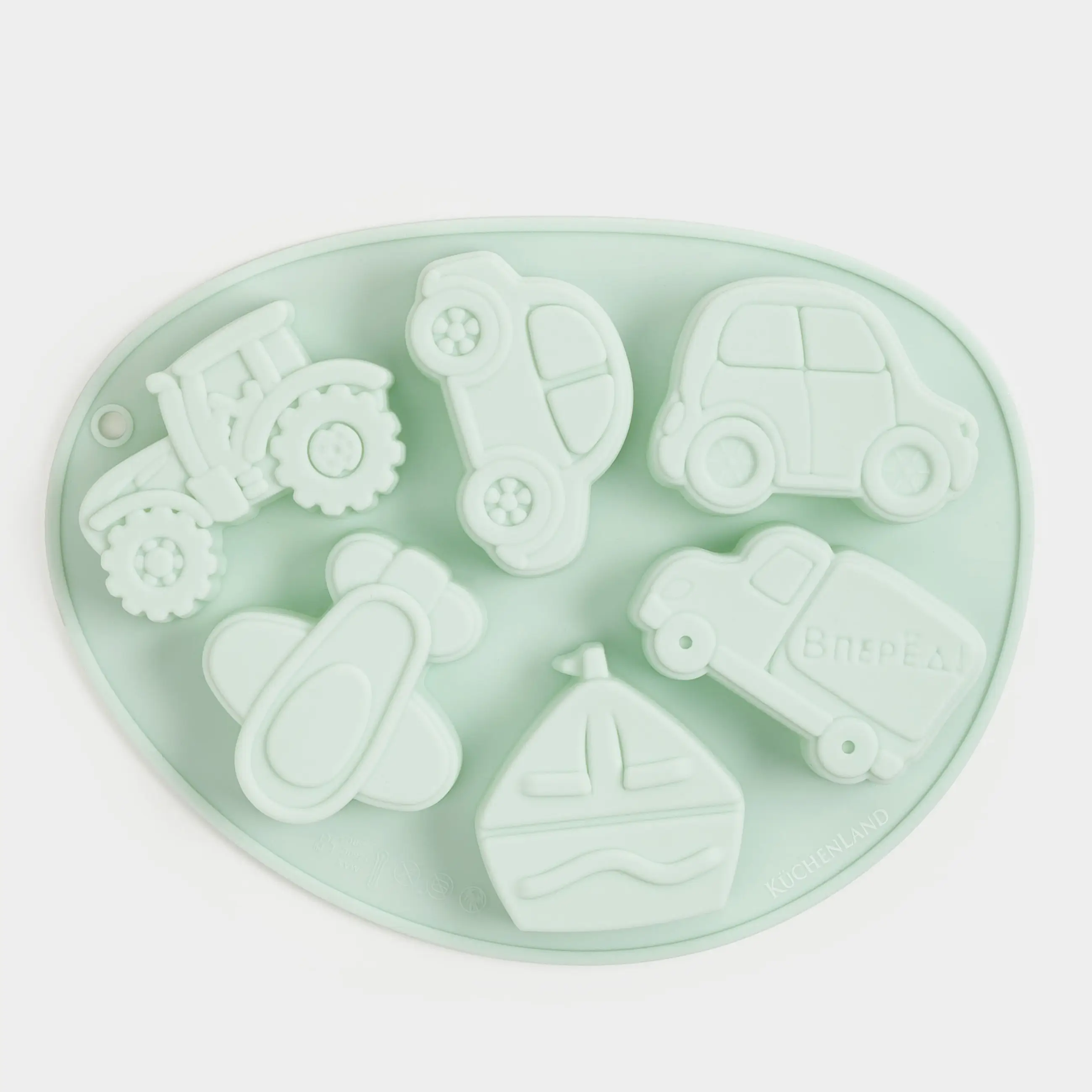 Cupcake baking dish, 15x21 cm, 6 compartments, silicone, beige, Types of transport, Bakery