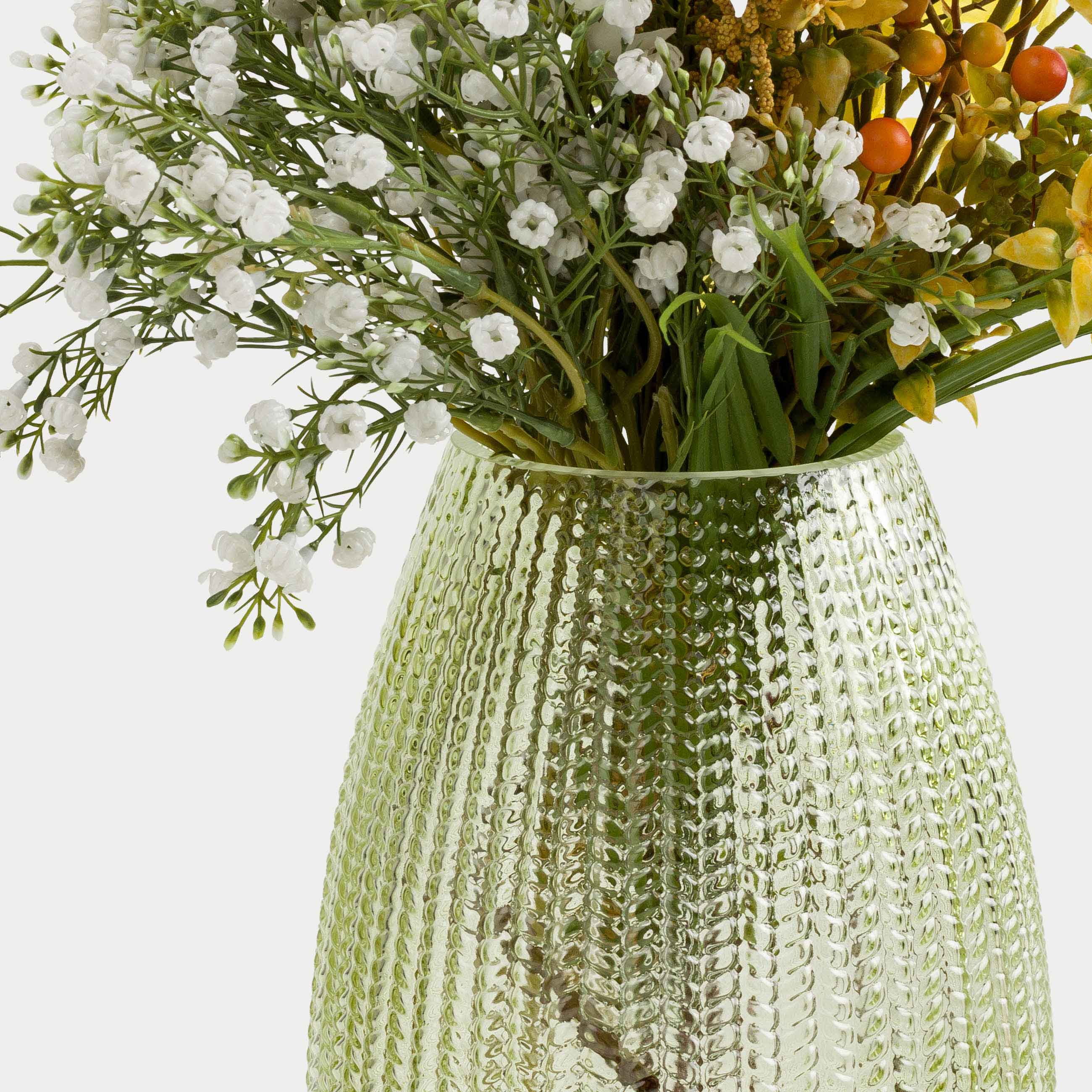 Flower vase, 26 cm, glass, green, Fantasy, image-5