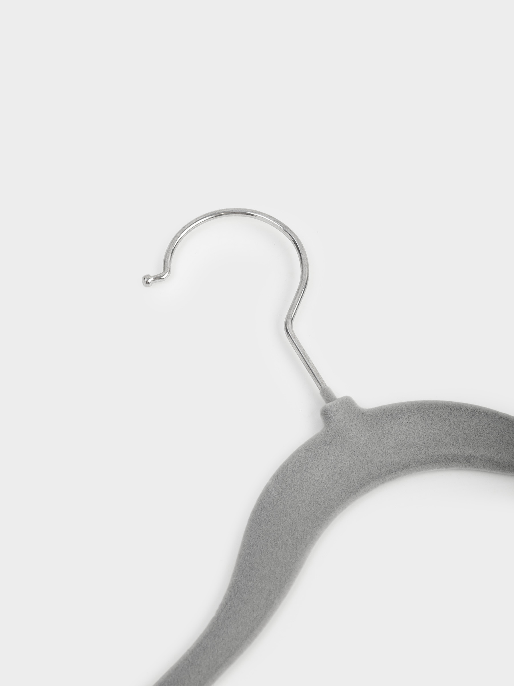 Hanger, 30 cm, 3 pcs, children's, flock, gray, Household, image-6