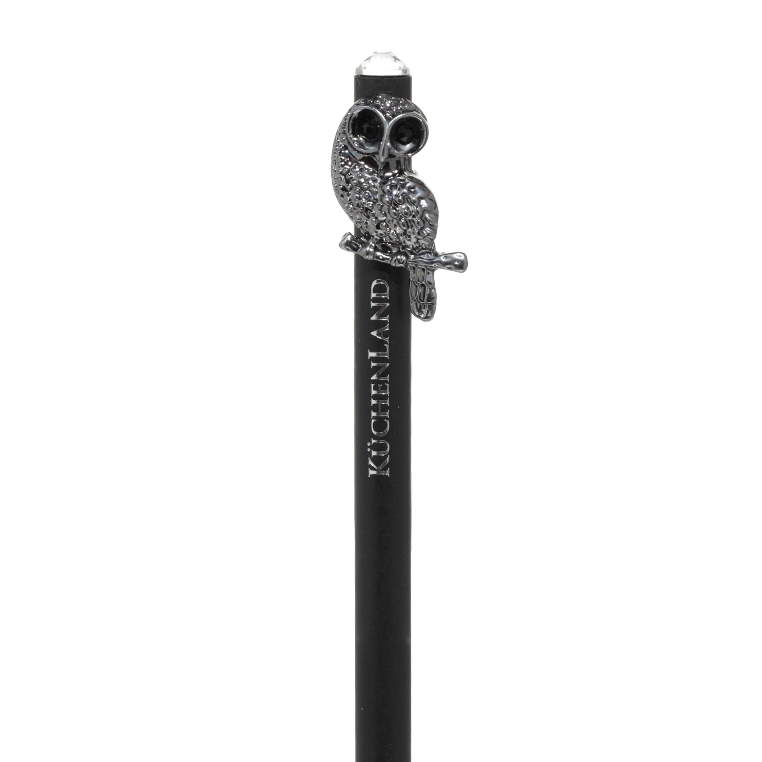Pencil, 18 cm, black-graphite, with figure, black, Owl, Draw figure, image-2