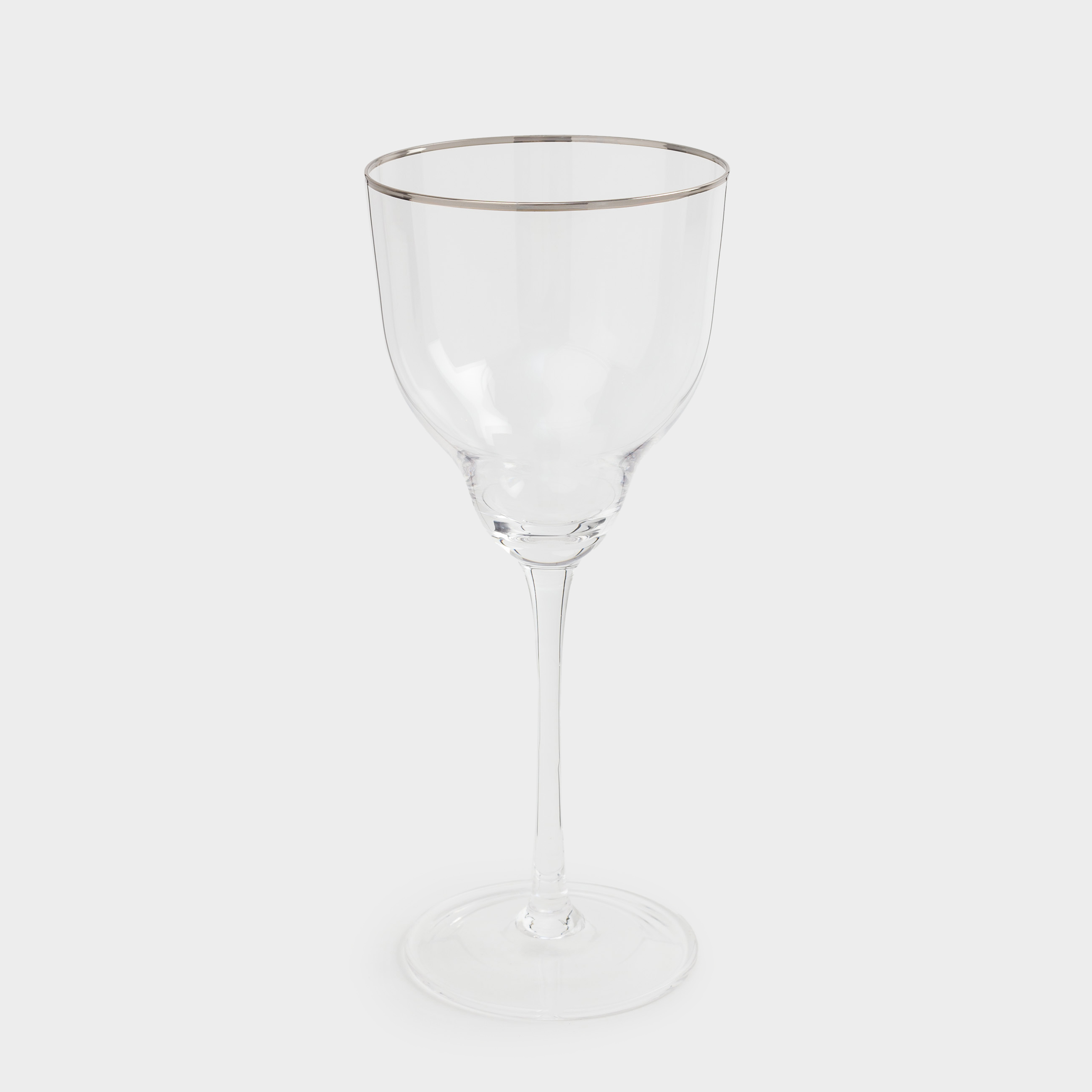 Wine glass, 320 ml, 2 pcs, glass, with silver edging, Rimini silver, image-3