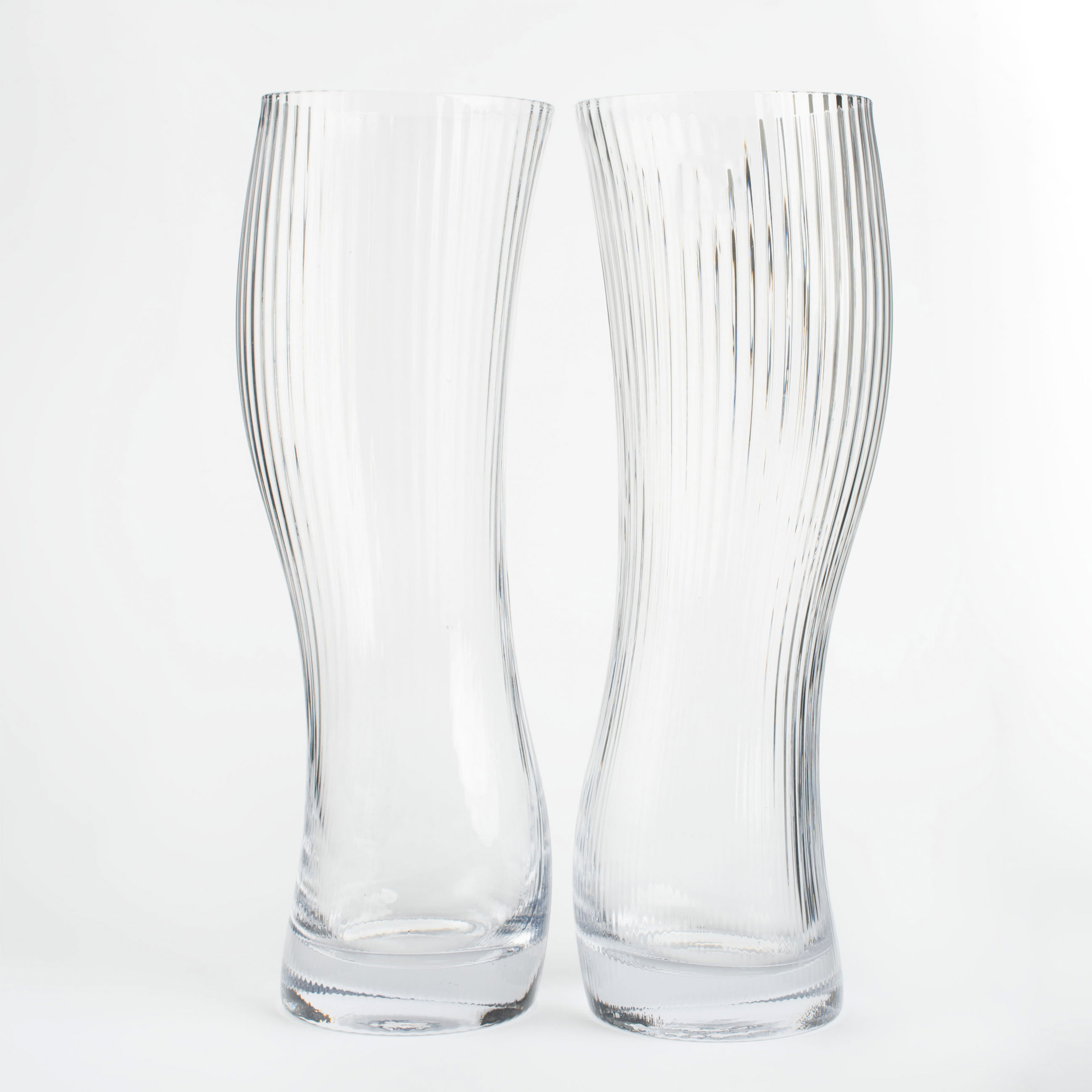 Beer glass, 23 cm, 600 ml, 2 pcs, glass R, Bend, Ribby