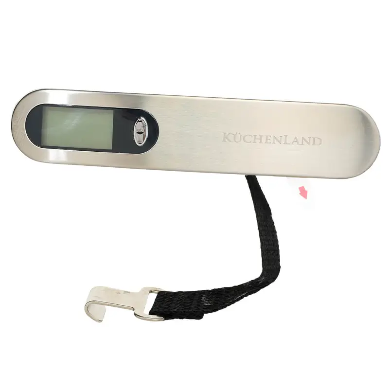 Luggage scale, 15 cm, electronic, plastic / metal, silver-black, Travel