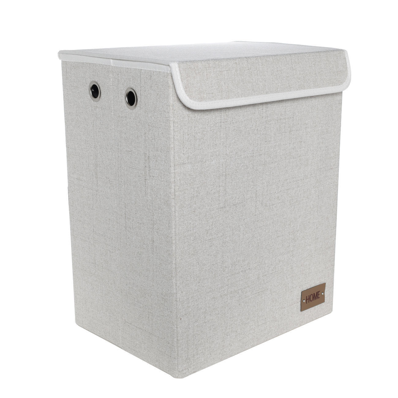 Laundry basket, 41x31x51 cm, polyester, rectangular, Beige, Everyday, image-0