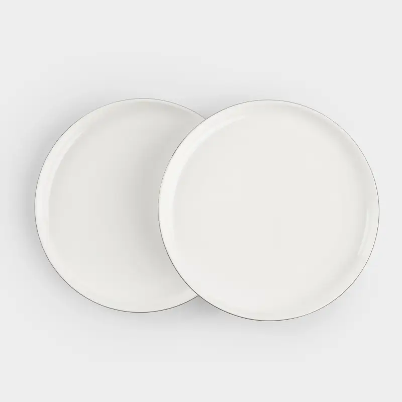 Dessert plate, 20 cm, 2 pcs, porcelain F, white, Ideal silver ,image-0