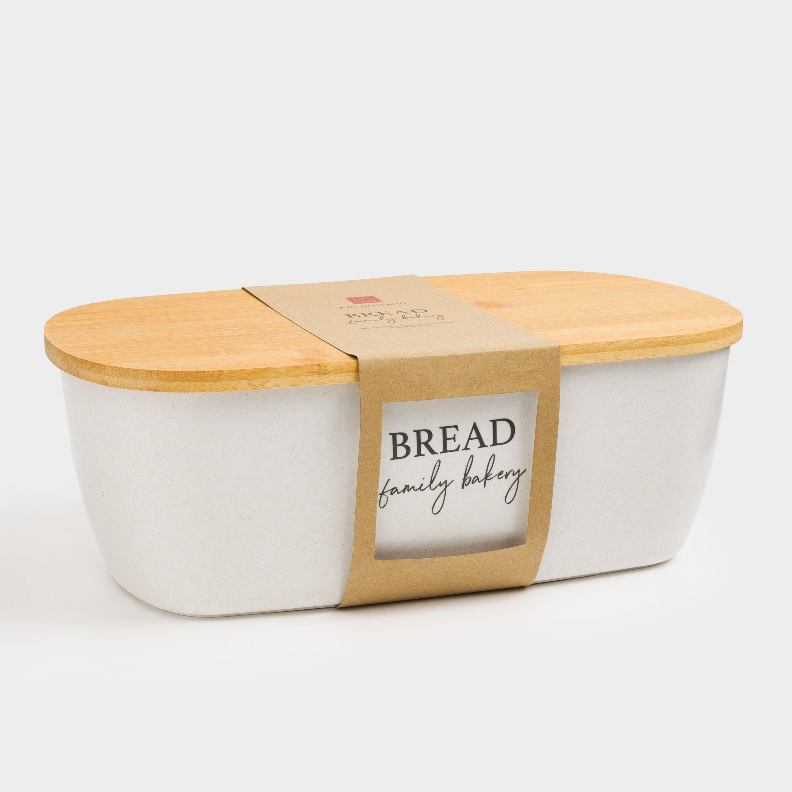 Bread box, 37x21x13 cm, with cutting board, bamboo, oval, Dairy, Bread/Bakery, Course