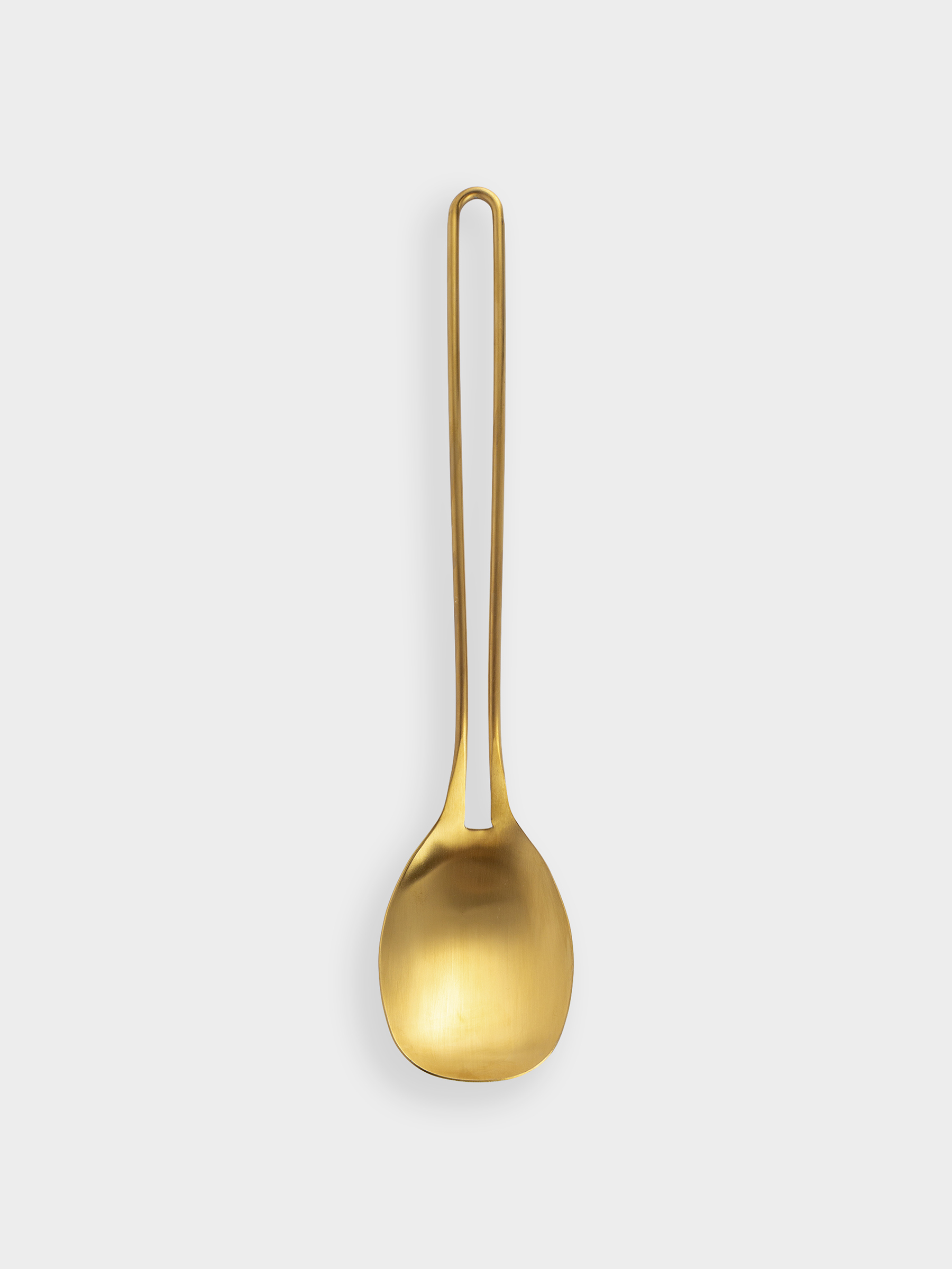 Serving spoon, 37 cm, steel, golden, Device gold, image-0