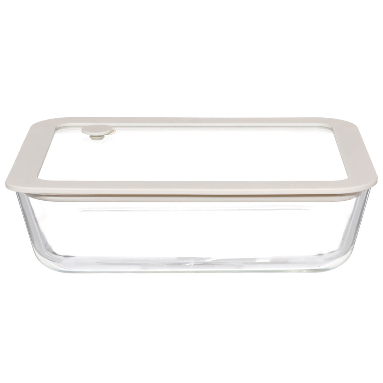 Container, 1,4 l, with valve, glass T / silicone, rectangular, beige, Verre