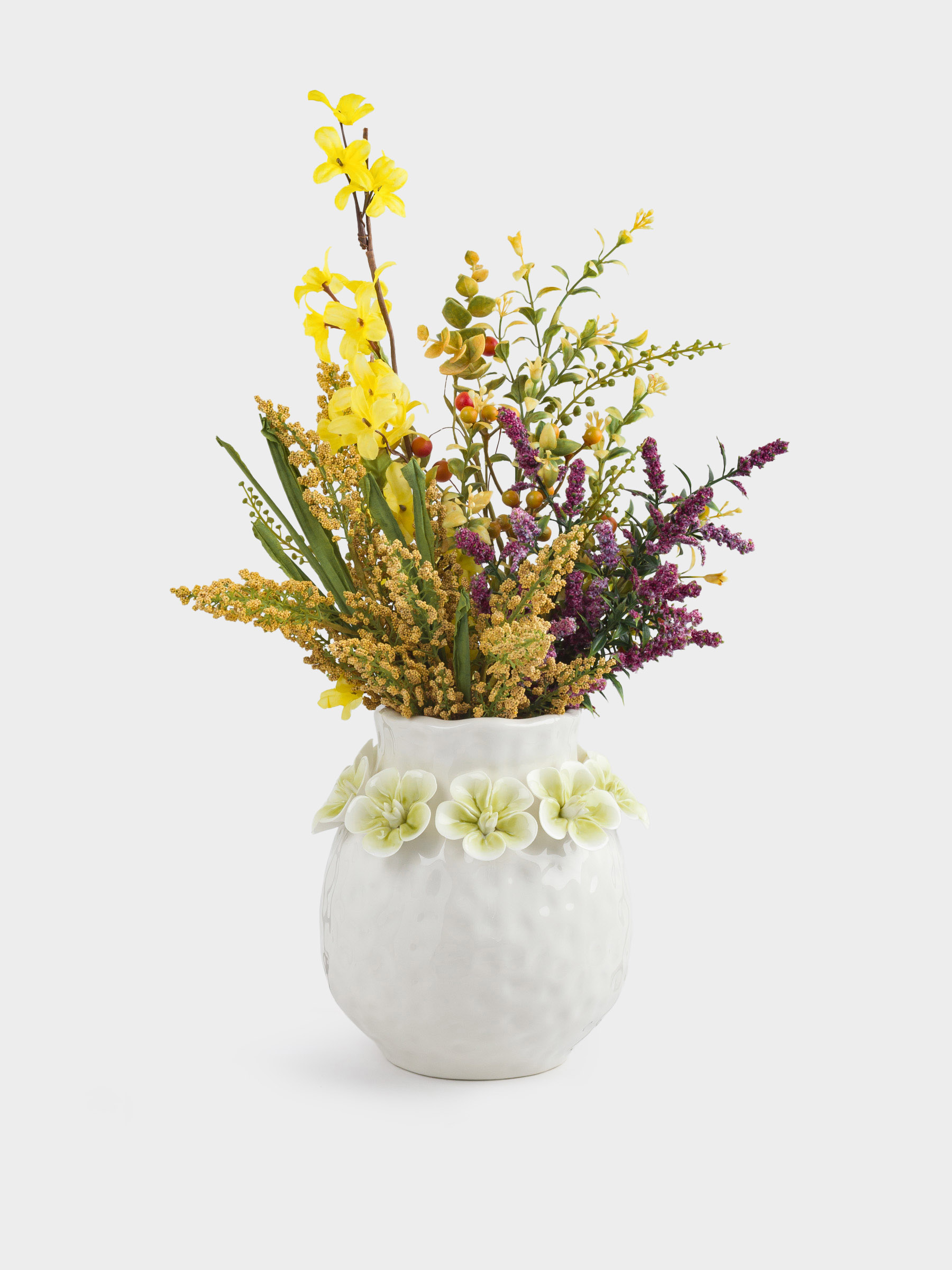 Flower vase, 20 cm, decorative, porcelain P, beige-green, Flowers, Bloome, image-4