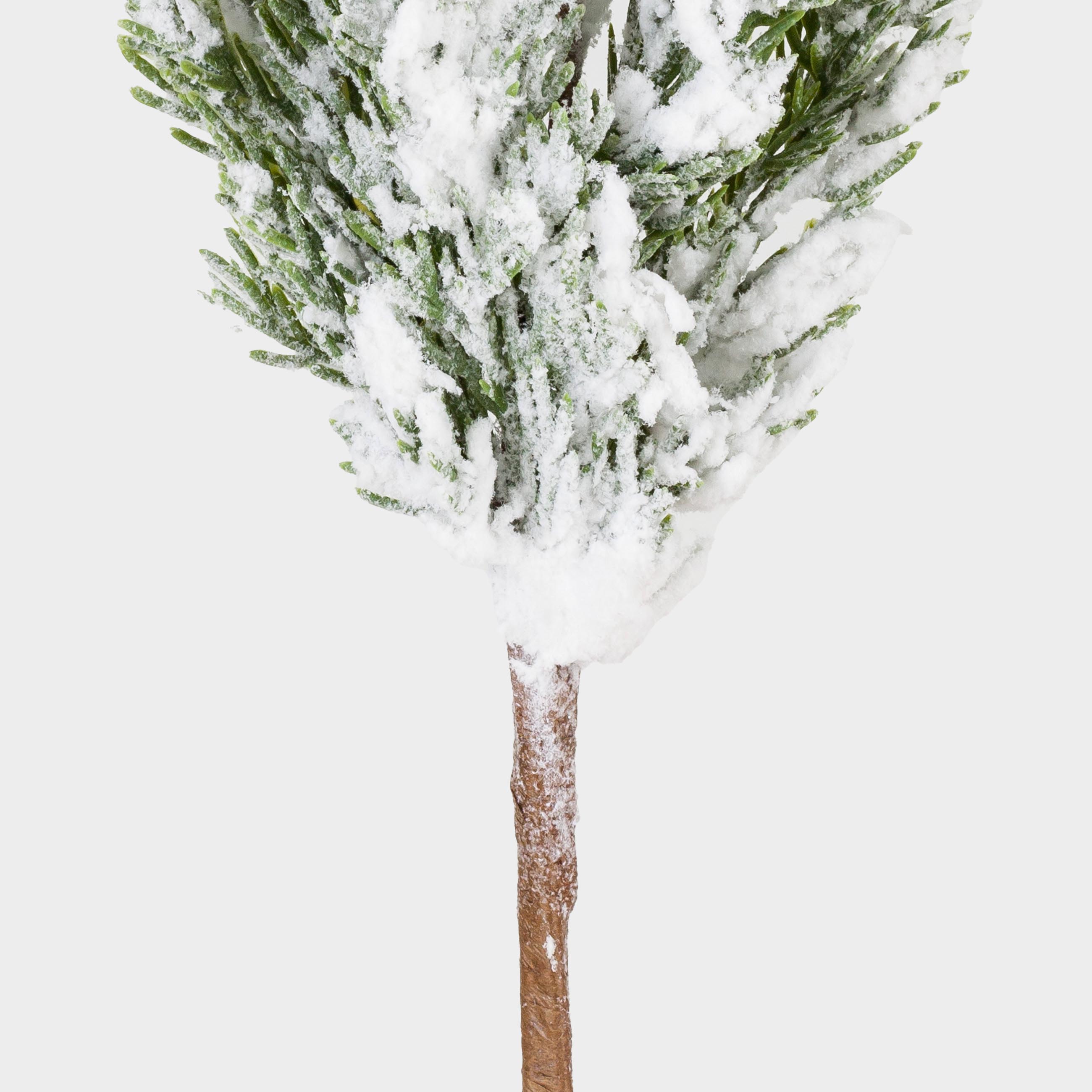 Decorative branch, 77 cm, polyethylene/paper, Snow-covered needles, Snowy decor, image-3