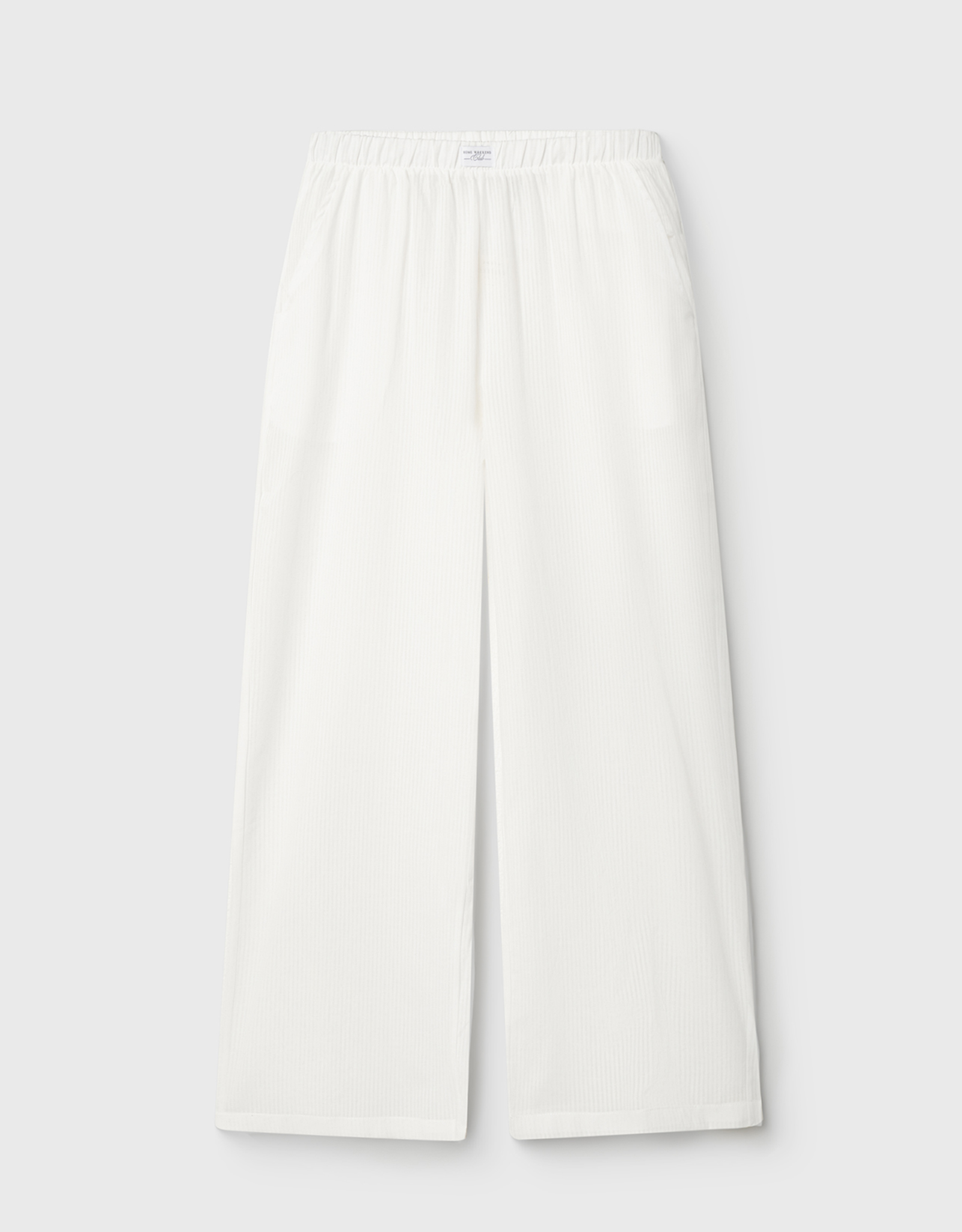 Women's trousers, homewear, size L, cotton, white, Stripes, Leticia, image-7