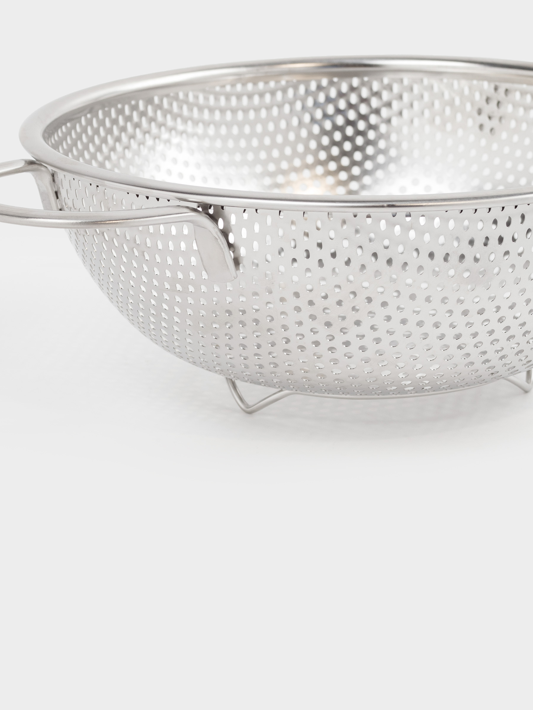 Colander, 25 cm, with two handles, steel / silicone, beige, Sieve, image-3