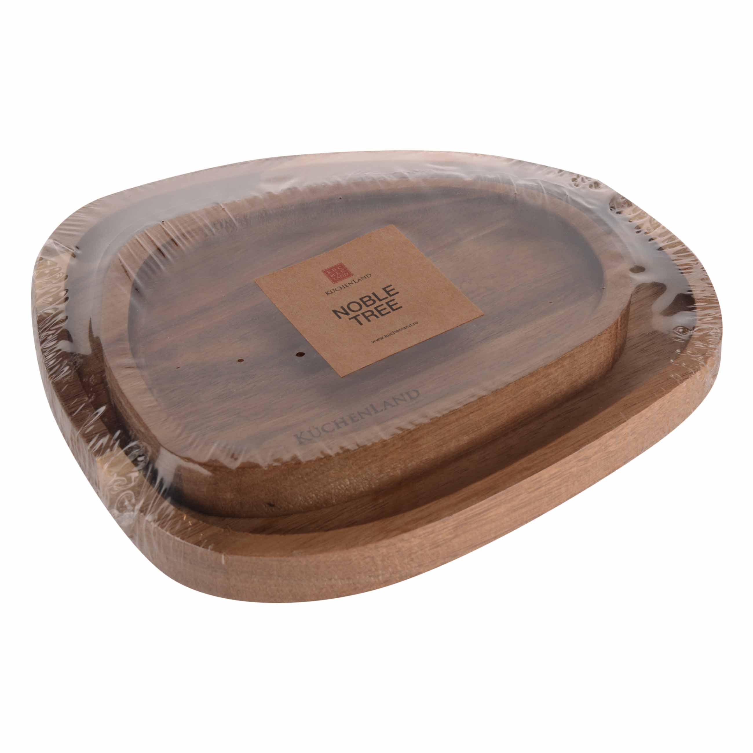 Set of dishes, 16x12 / 20x18 cm, 2 pcs, wood, oval, Noble tree, image-3
