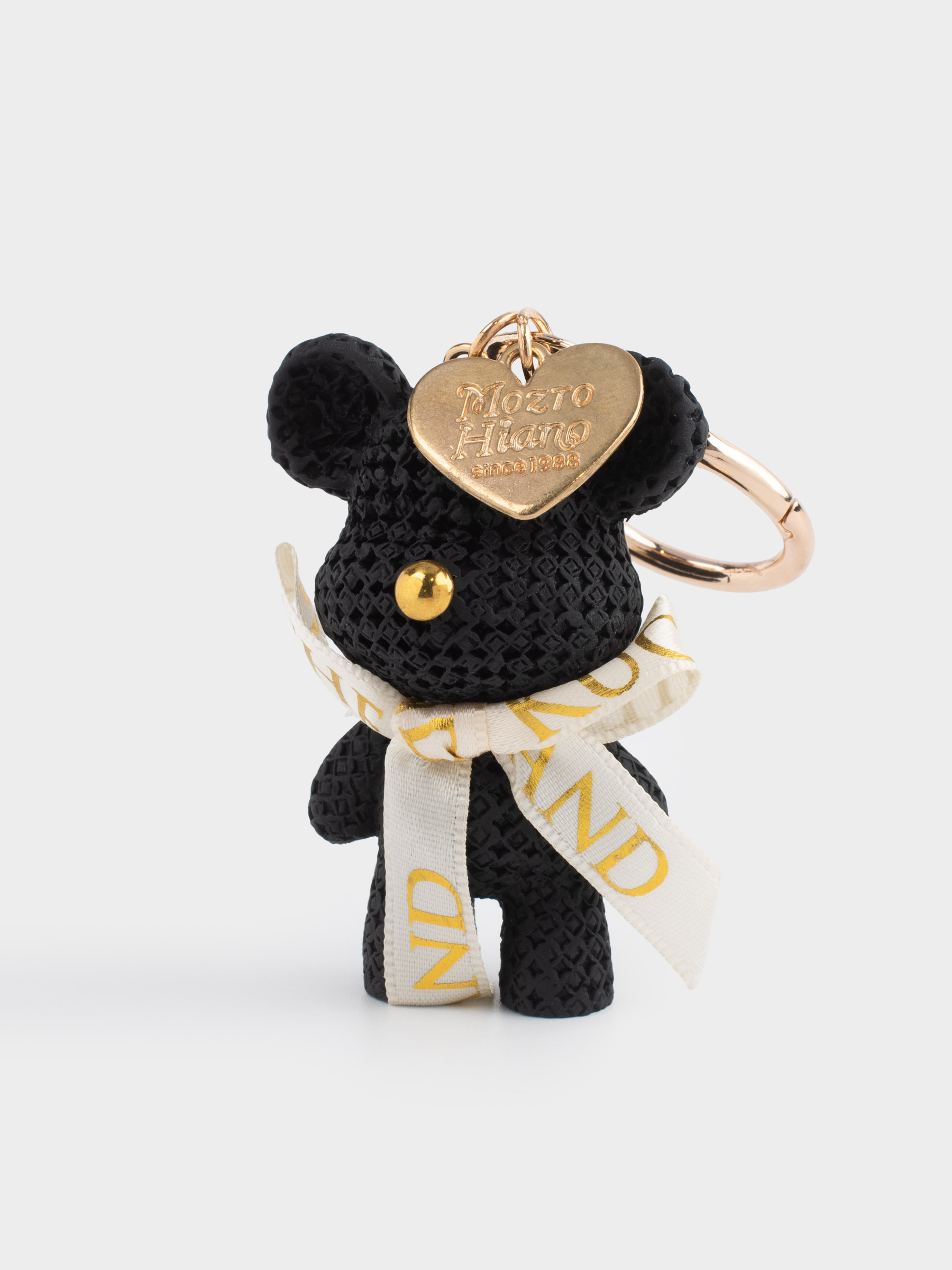 Keychain, 11 cm, plastic / metal, black, Bear, Bear, image-2