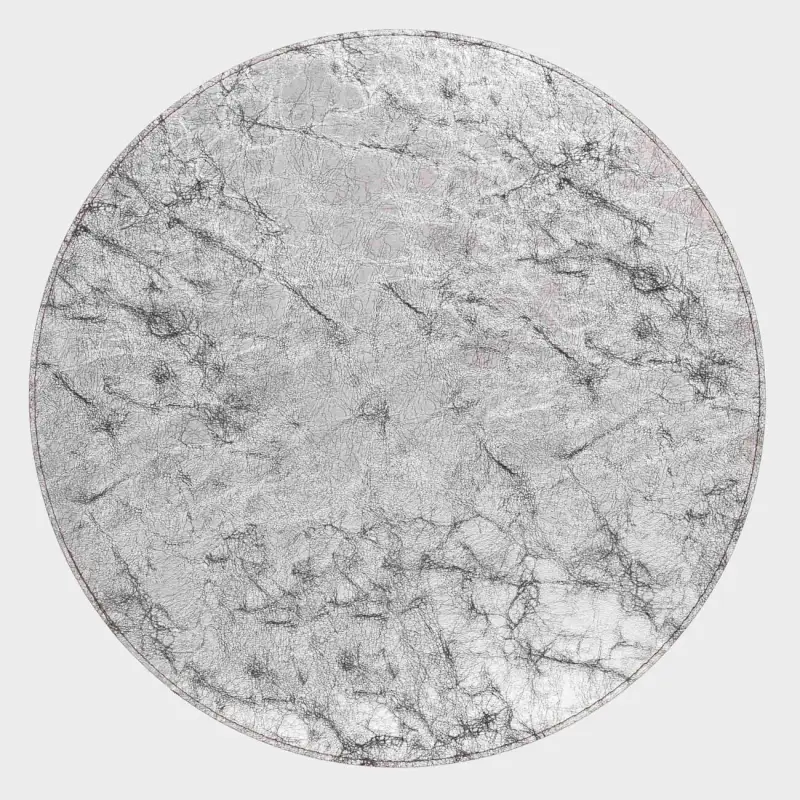 Placemat, 38 cm, double-sided, polyurethane, round, silver/brown, Rock