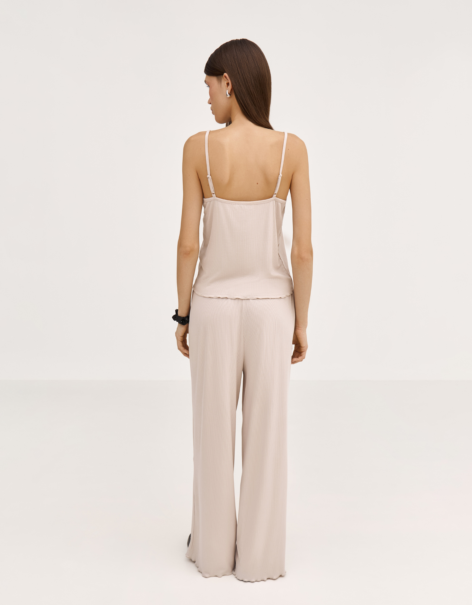 Women's trousers, homewear, size L, modal / spandex, beige, Rosemary, image-4