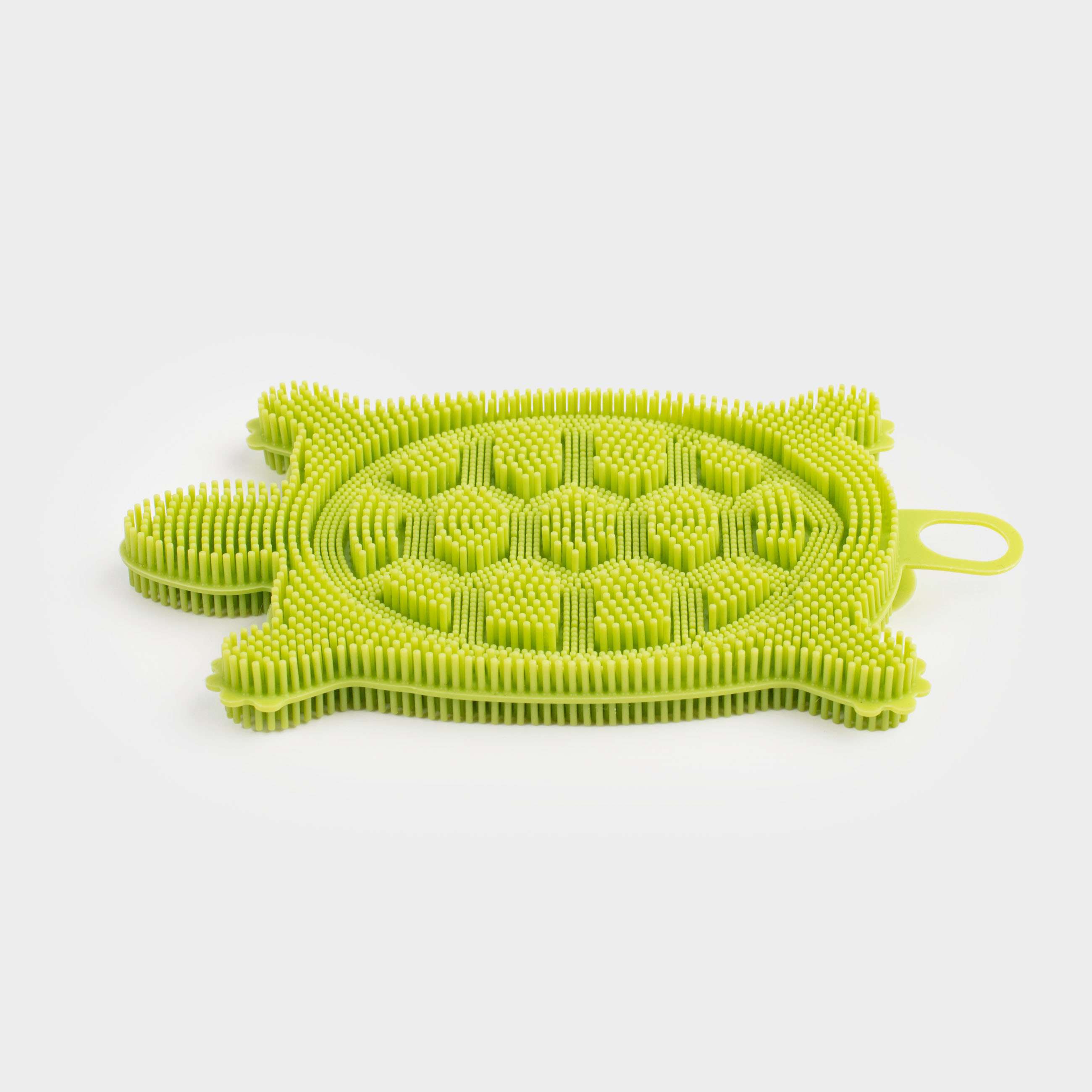 Dish washing sponge, 13 cm, Silicone, Green, Turtle, Manny, image-1