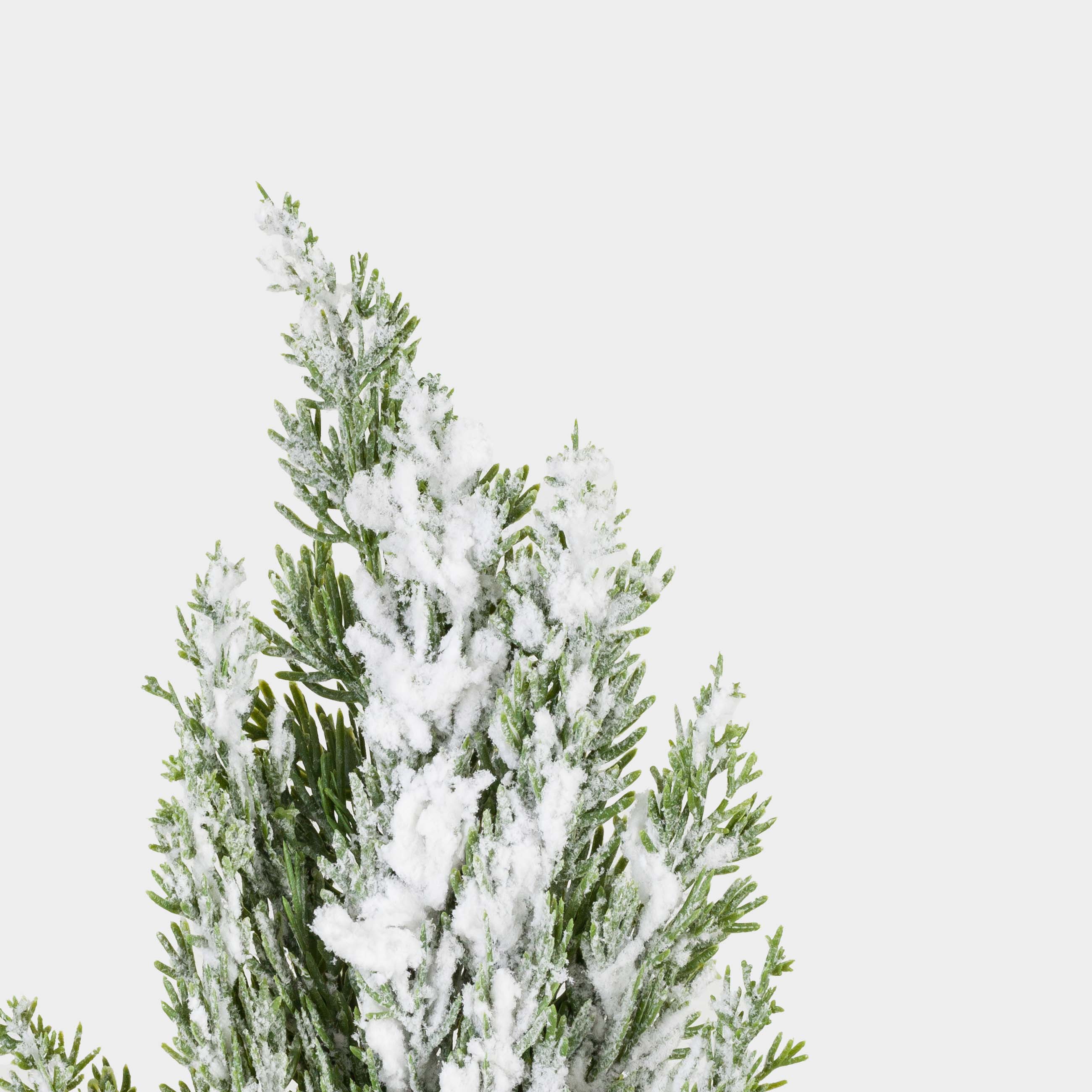 Decorative branch, 77 cm, polyethylene/paper, Snow-covered needles, Snowy decor, image-2