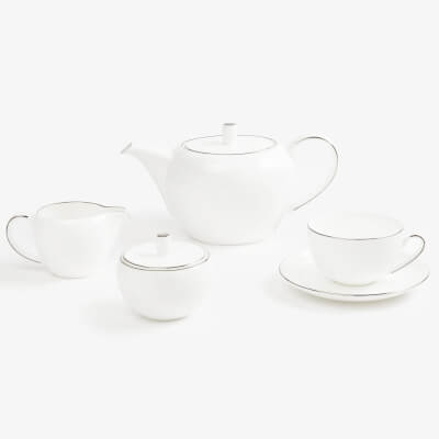 Tea set, 6 pers, 15 pr, porcelain F, Antarctica ,image-0