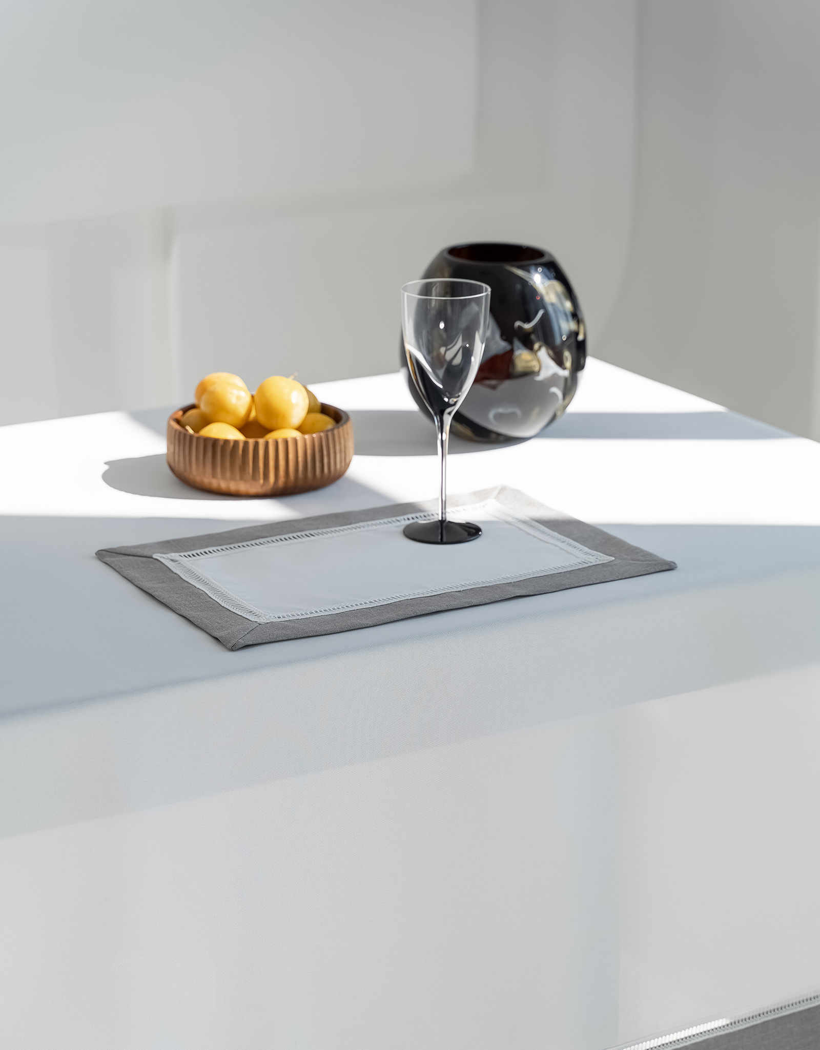 Placemat, 30x45 cm, 2 pcs, polyester, rectangular, white-gray, milkyy way