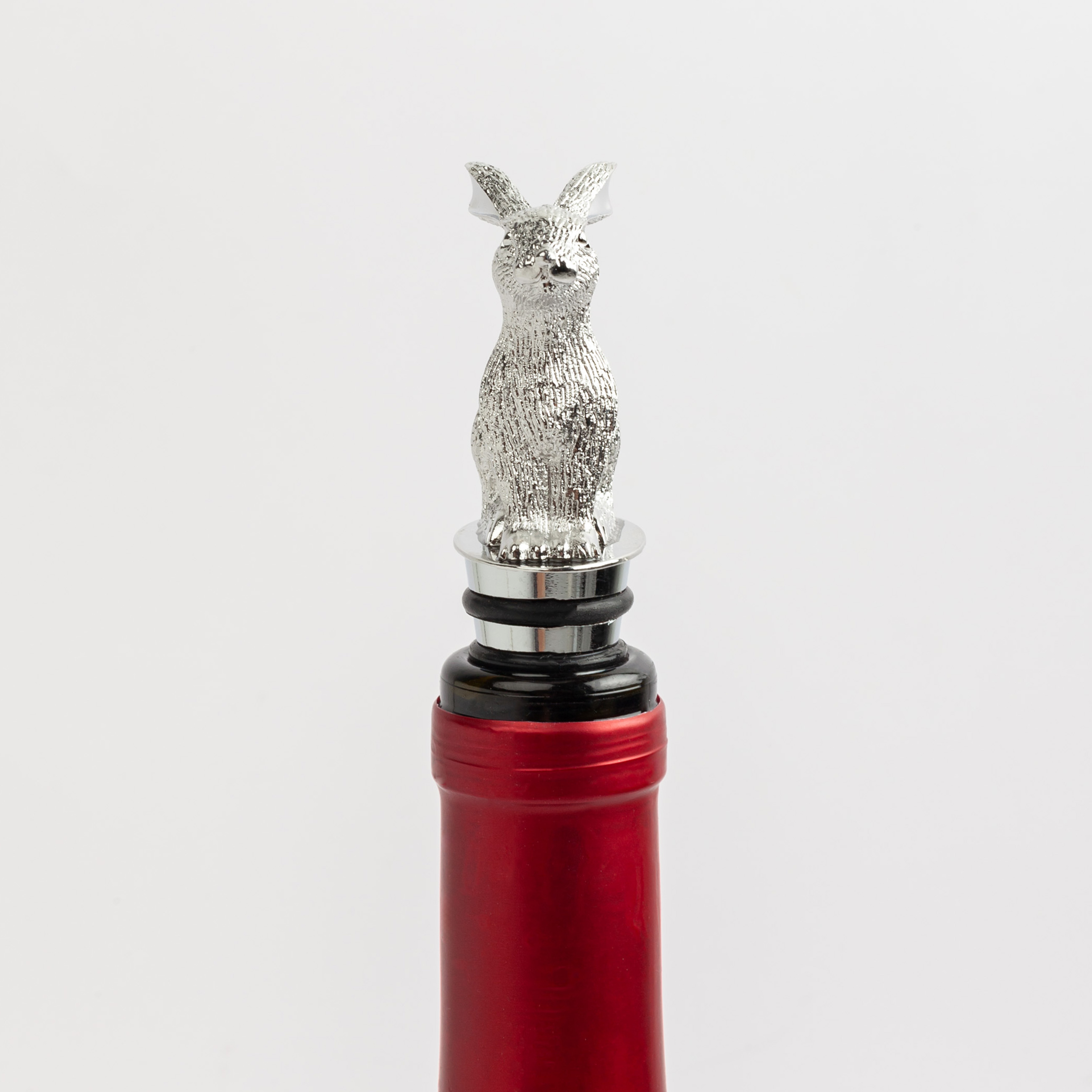 Beverage bottle stopper, 11 cm, Metal, Rabbit, Rabbit, image-3