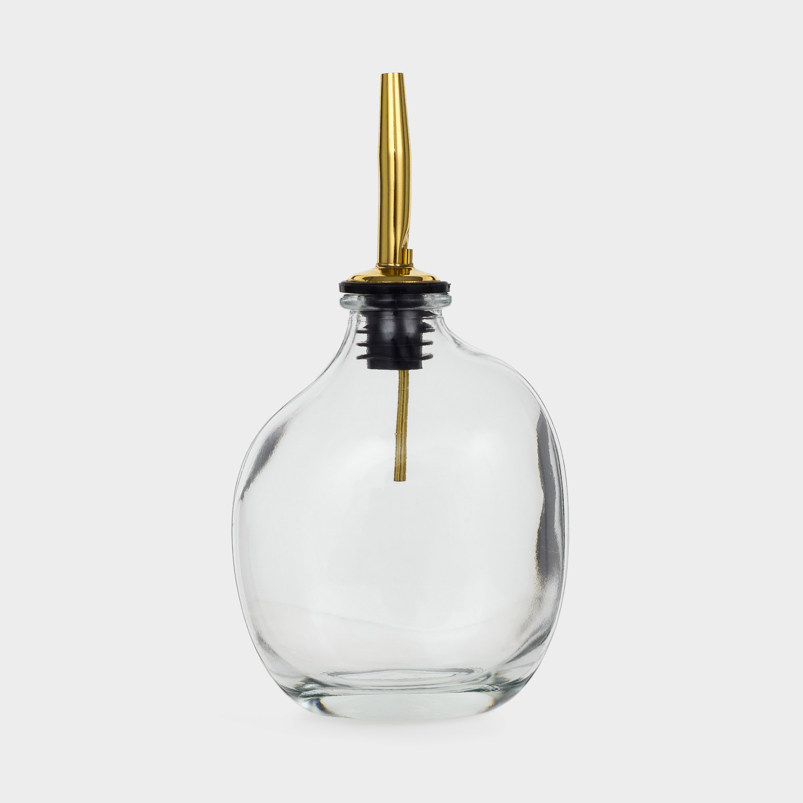 Oil or vinegar bottle, 250 ml, with dispenser, glass / metal, Classic gold