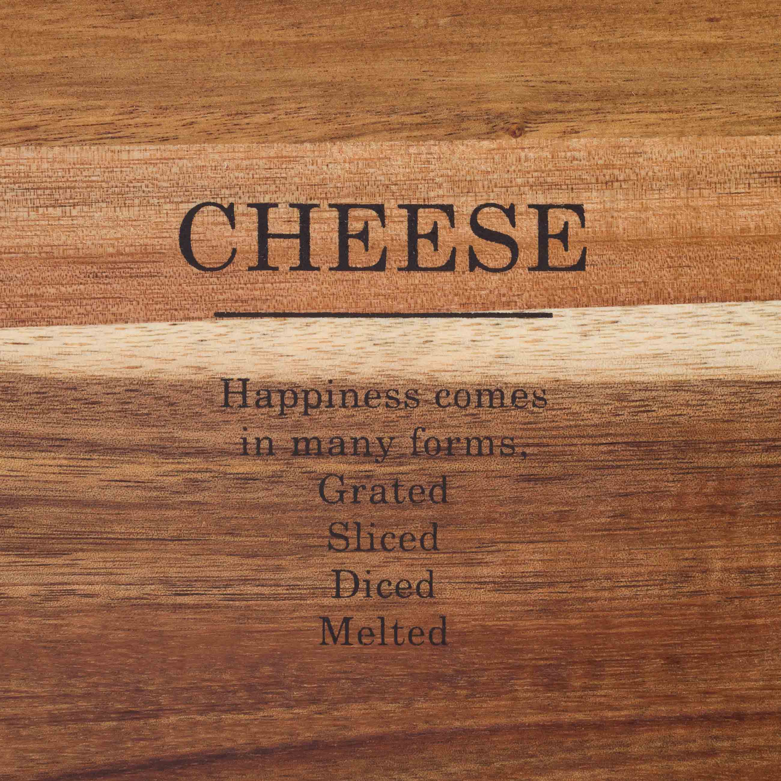 Cheese set, 3 items, platter board, wood / steel, Noble tree
