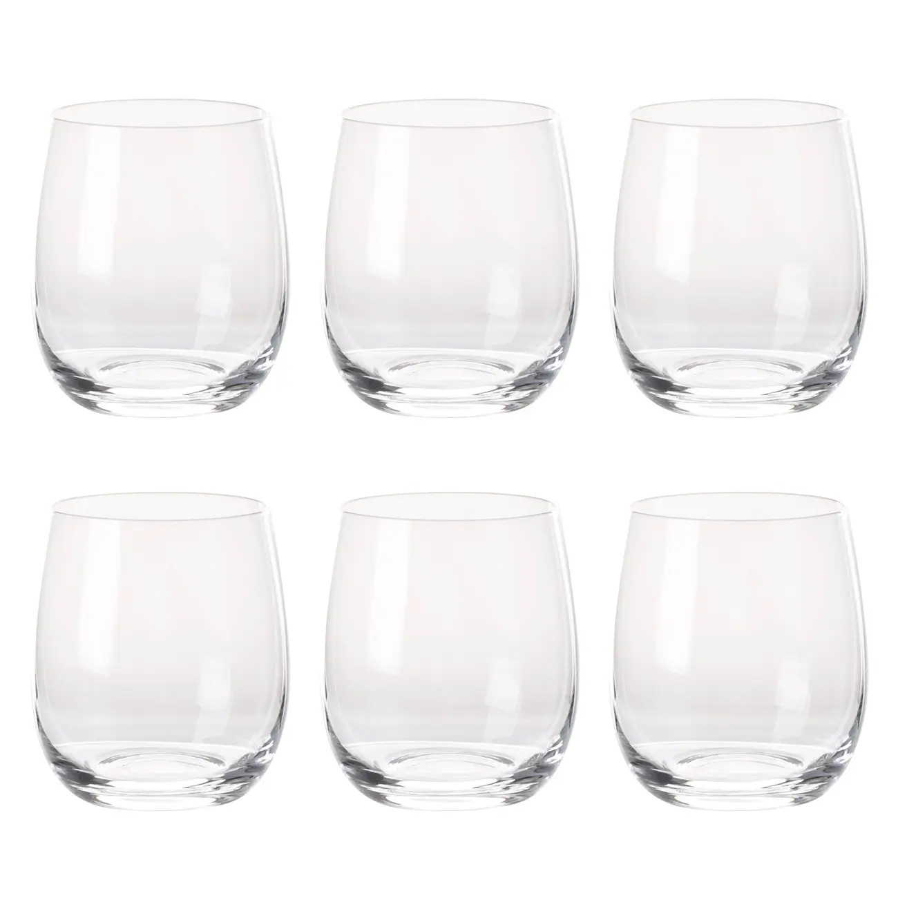 Whiskey glass, 10 cm, 360 ml, 6 pcs, glass, Palermo, image-0