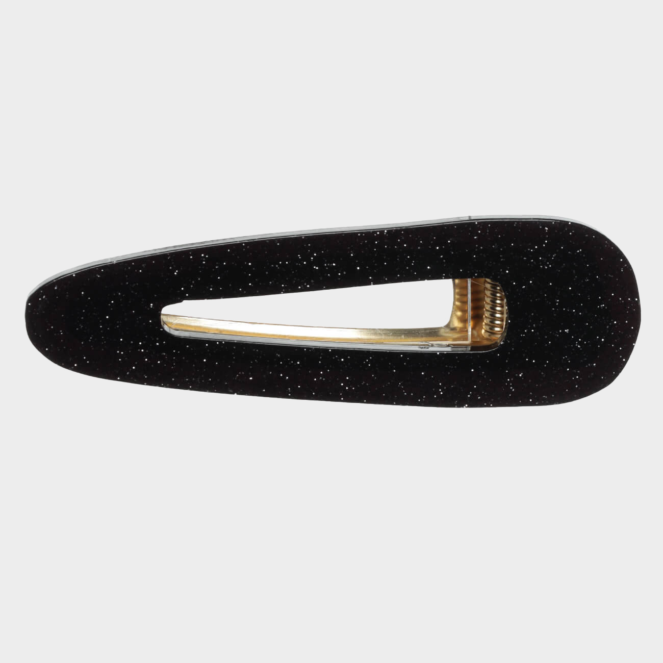 Hair clip, 7 cm, acrylic / metal, Black, Basic