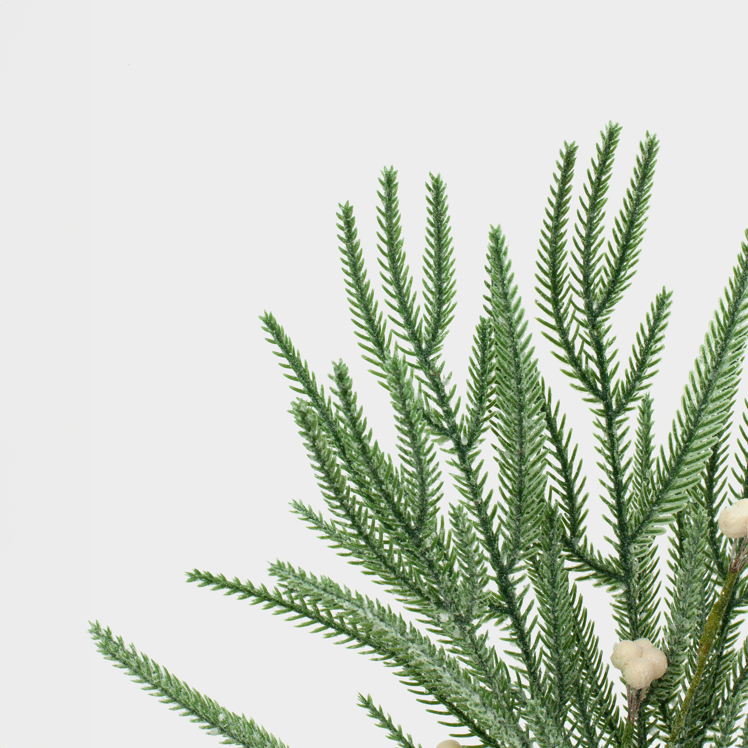 Decorative branch, 48 cm, plastic / foam, Spruce with white berries, White berry, image-3