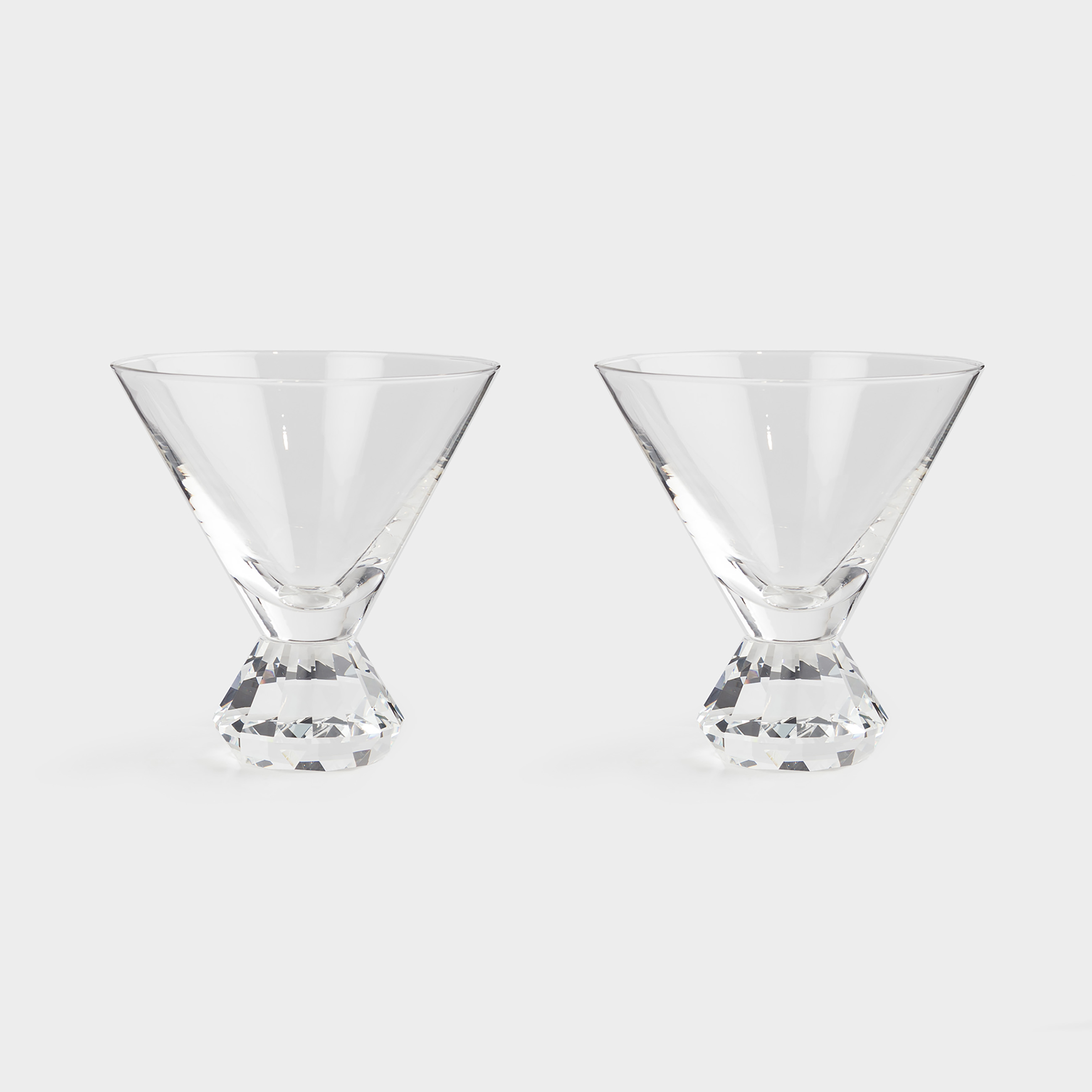 Martini glass, 310 ml, 2 pcs, glass, Diamond, Diamond, image-0
