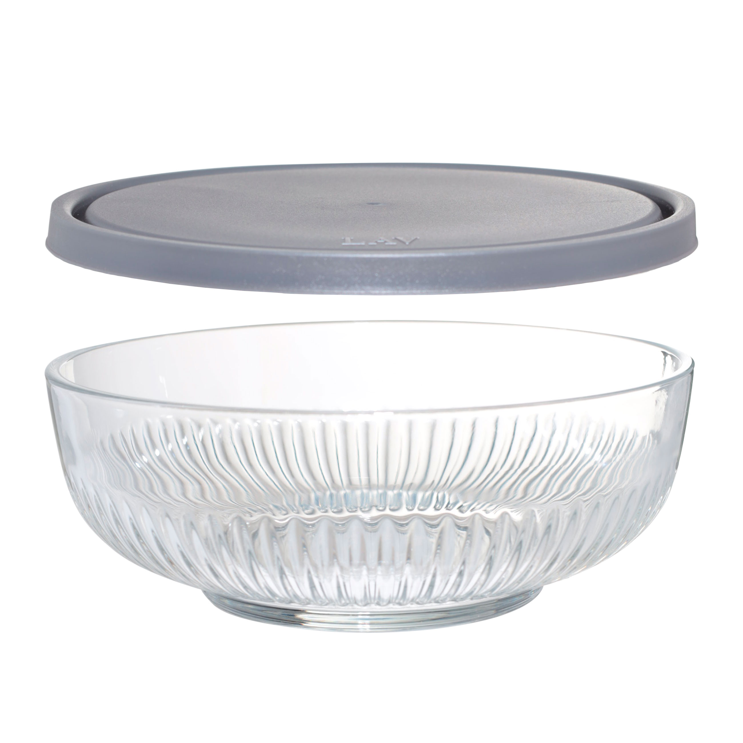 Salad bowl, 17x6 cm, 1.2 l, with lid, glass R / plastic, Madeira